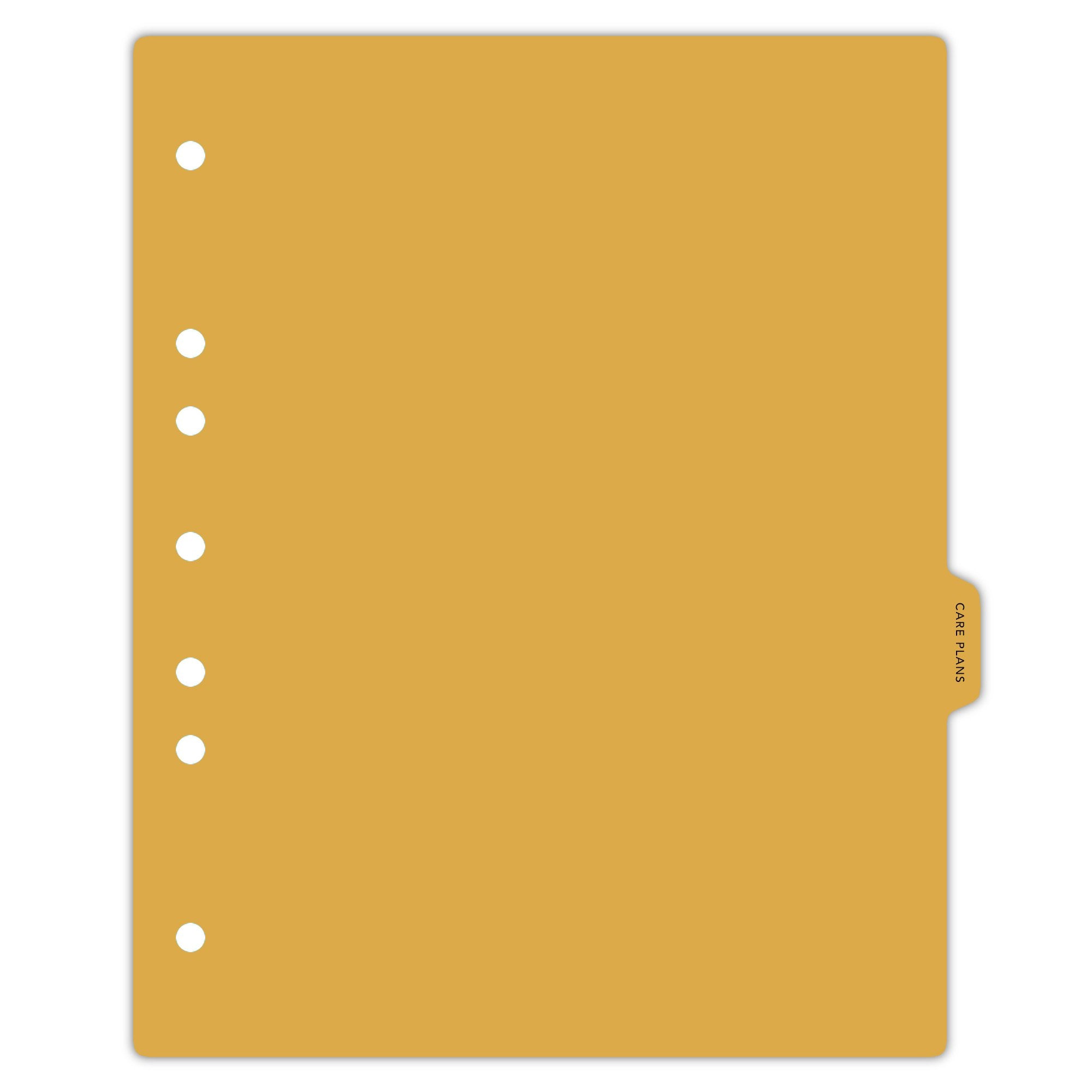 Heavy Duty Plastic Medical Chart Divider Tabs, Side Tab, 1/9 Cut, Tab 6 Position