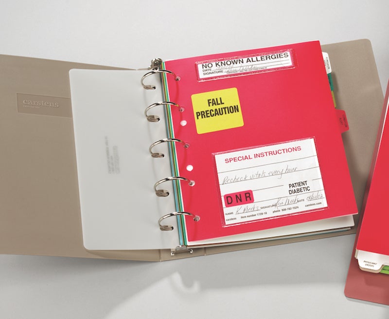 Heavy Duty Plastic Medical Chart Divider Tabs, Side Tab, 1/9 Cut, Tab 5 Position