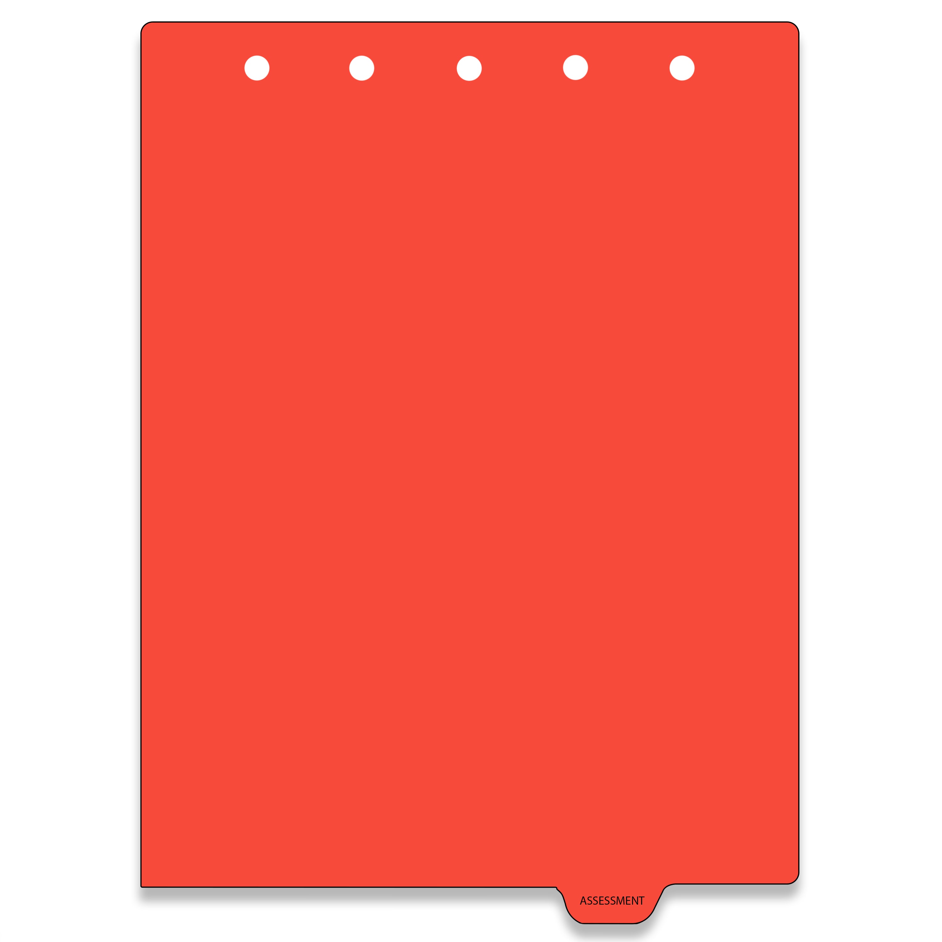 Heavy Duty Plastic Medical Chart Divider Tabs, Bottom Tab, 1/9 Cut, Tab 7 Position
