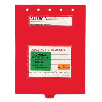 Heavy Duty Plastic Medical Chart Divider Tabs, Bottom Tab, 1/9 Cut, Tab 5 Position