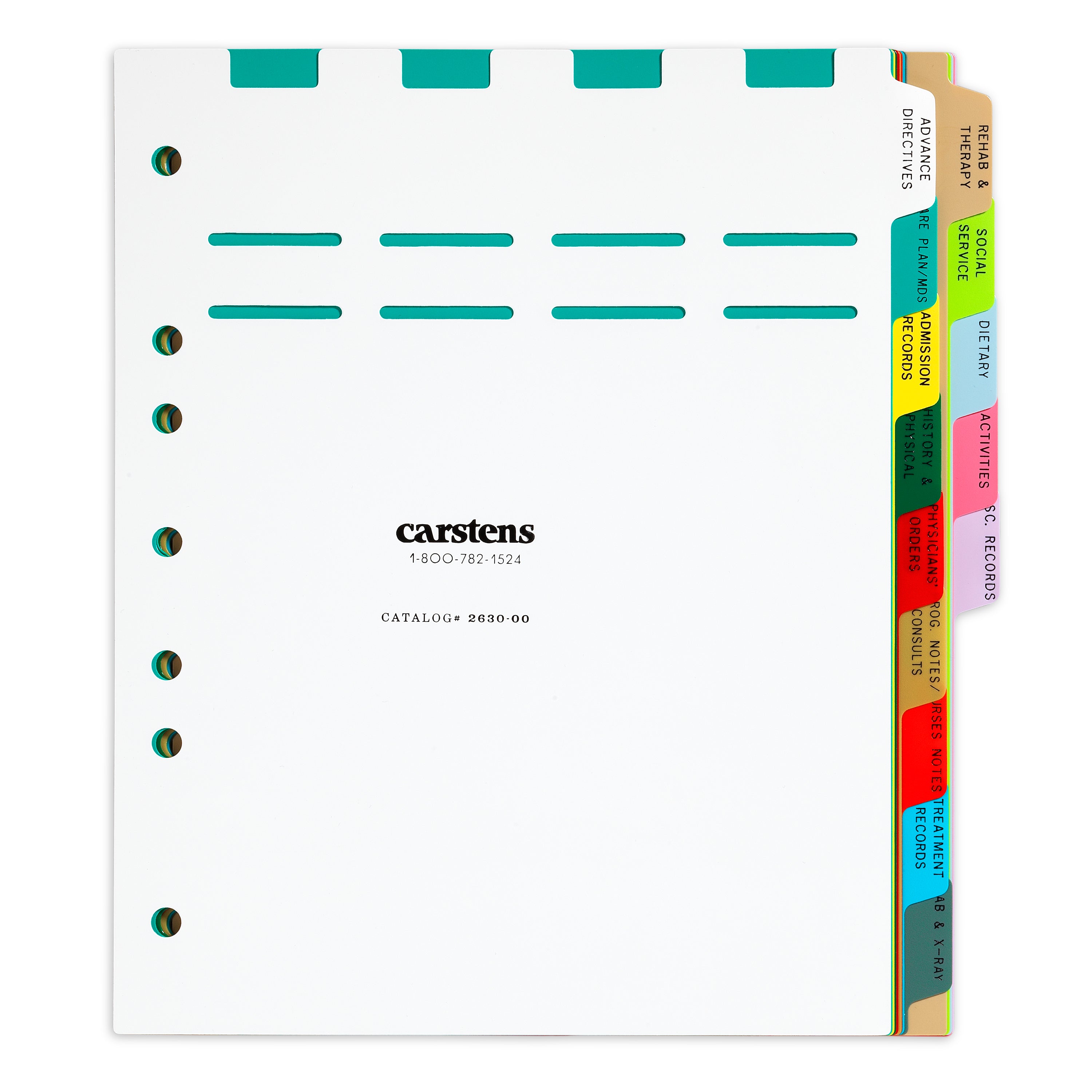 Heavy Duty Plastic Long Term Care Divider Sets for Side Opening Binders