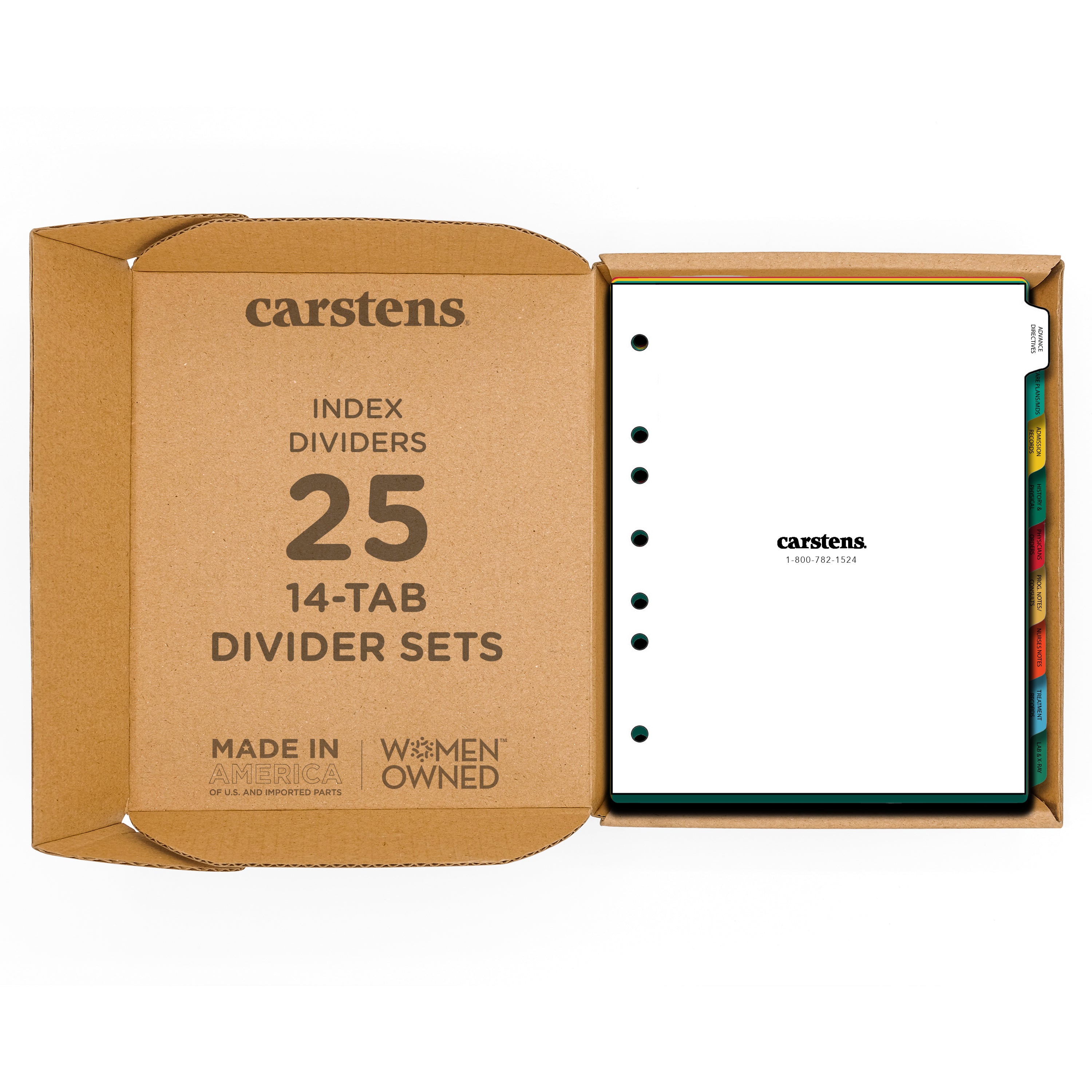 Heavy Duty Plastic Long Term Care Divider Sets for Side Opening Binders