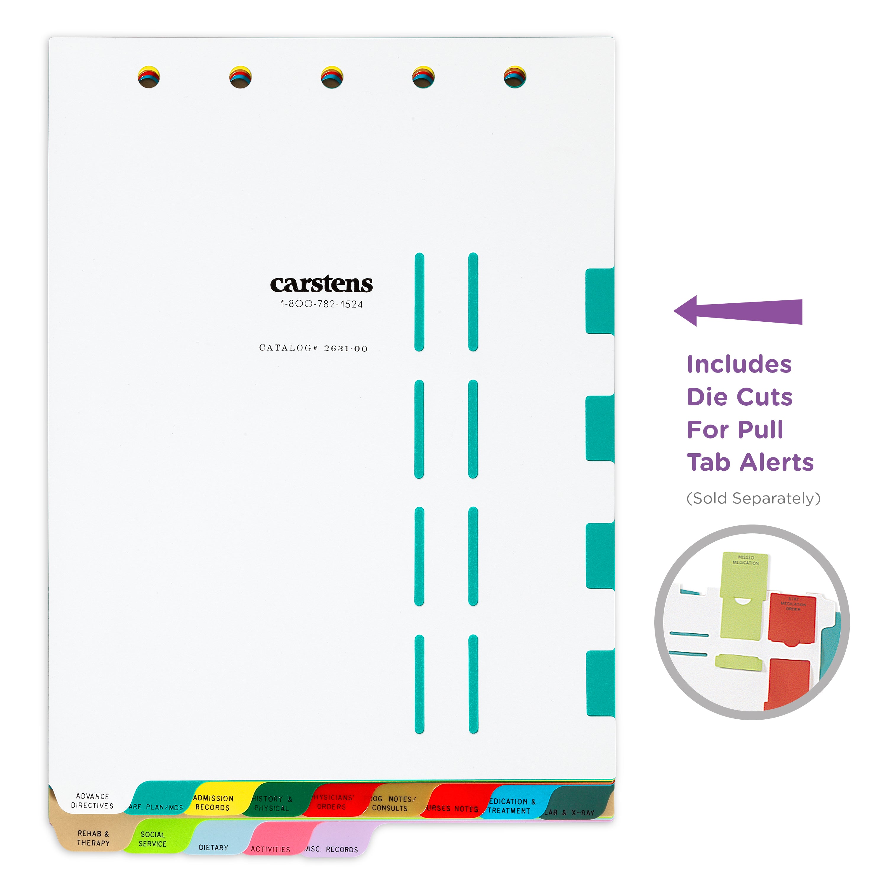Heavy Duty Plastic Long Term Care Divider Sets for Top Opening Binders