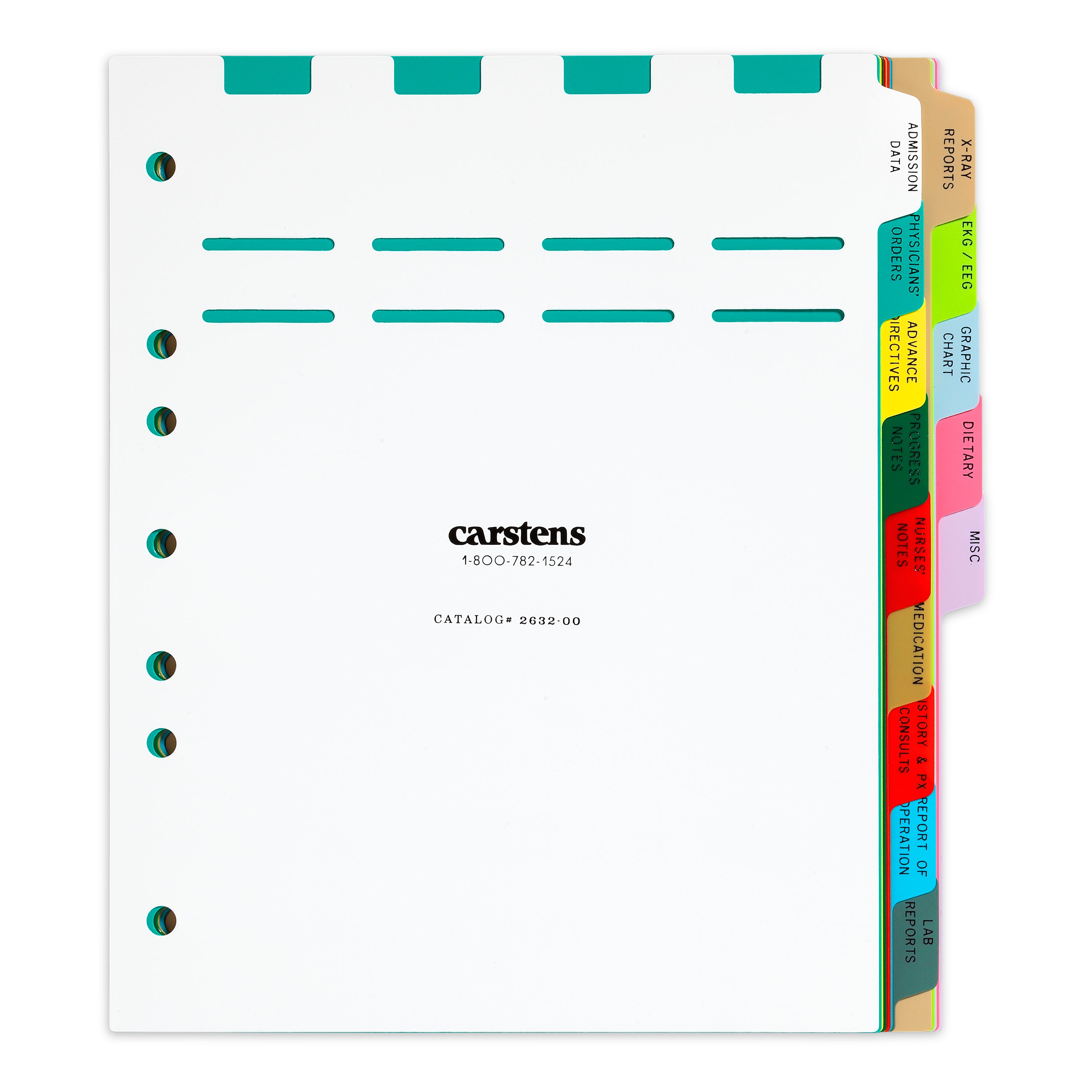 Heavy Duty Plastic Hospital Divider Sets for Side Opening Binders