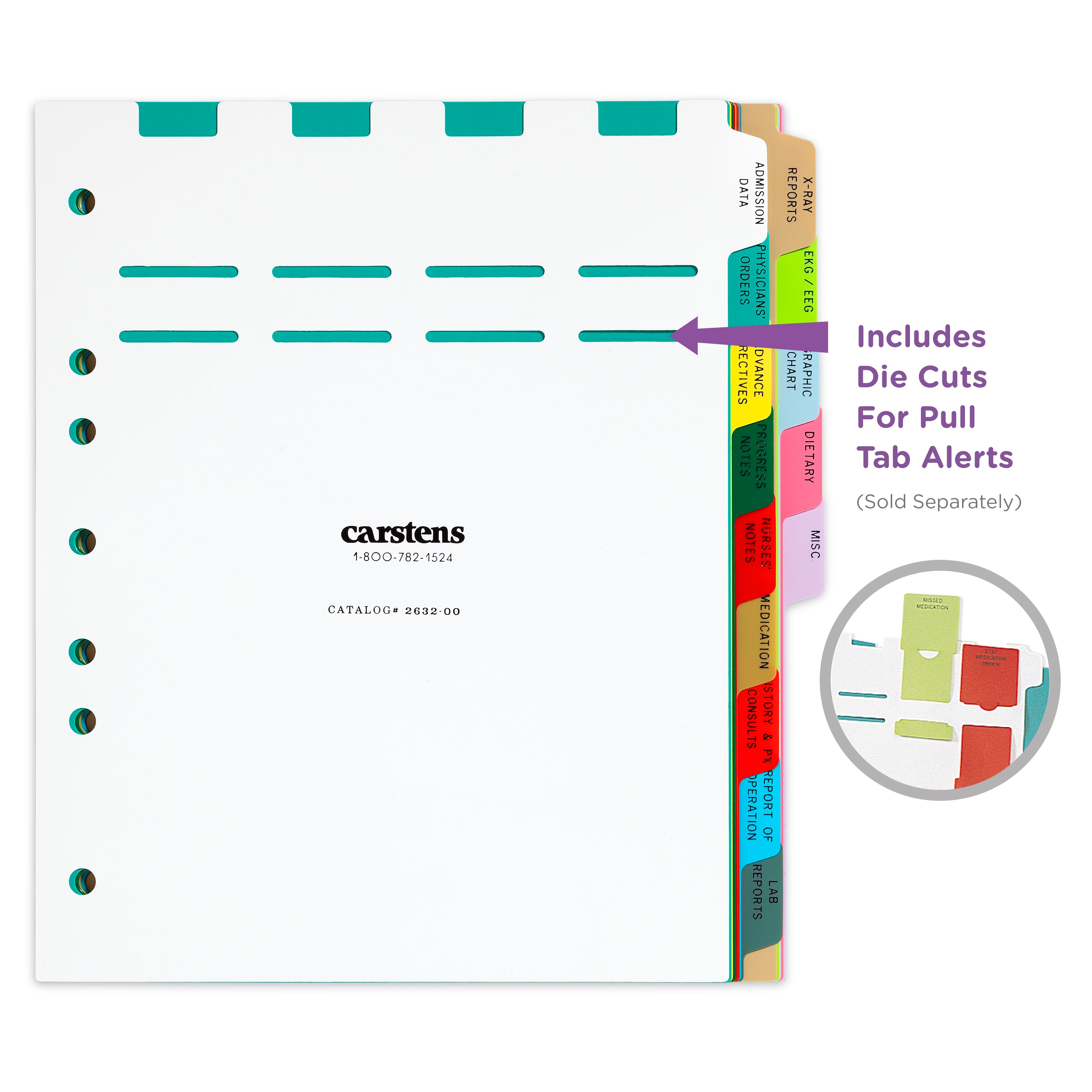 Heavy Duty Plastic Hospital Divider Sets for Side Opening Binders