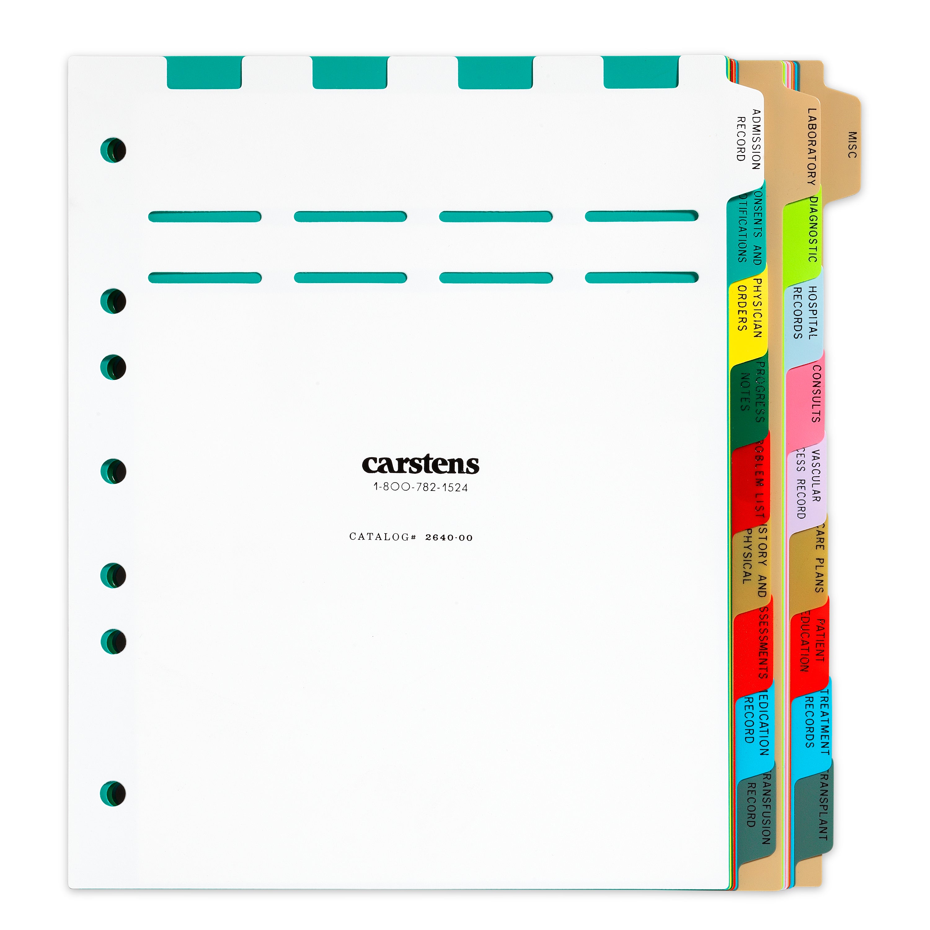 Heavy Duty Plastic Dialysis Divider Sets for Side Opening Binders