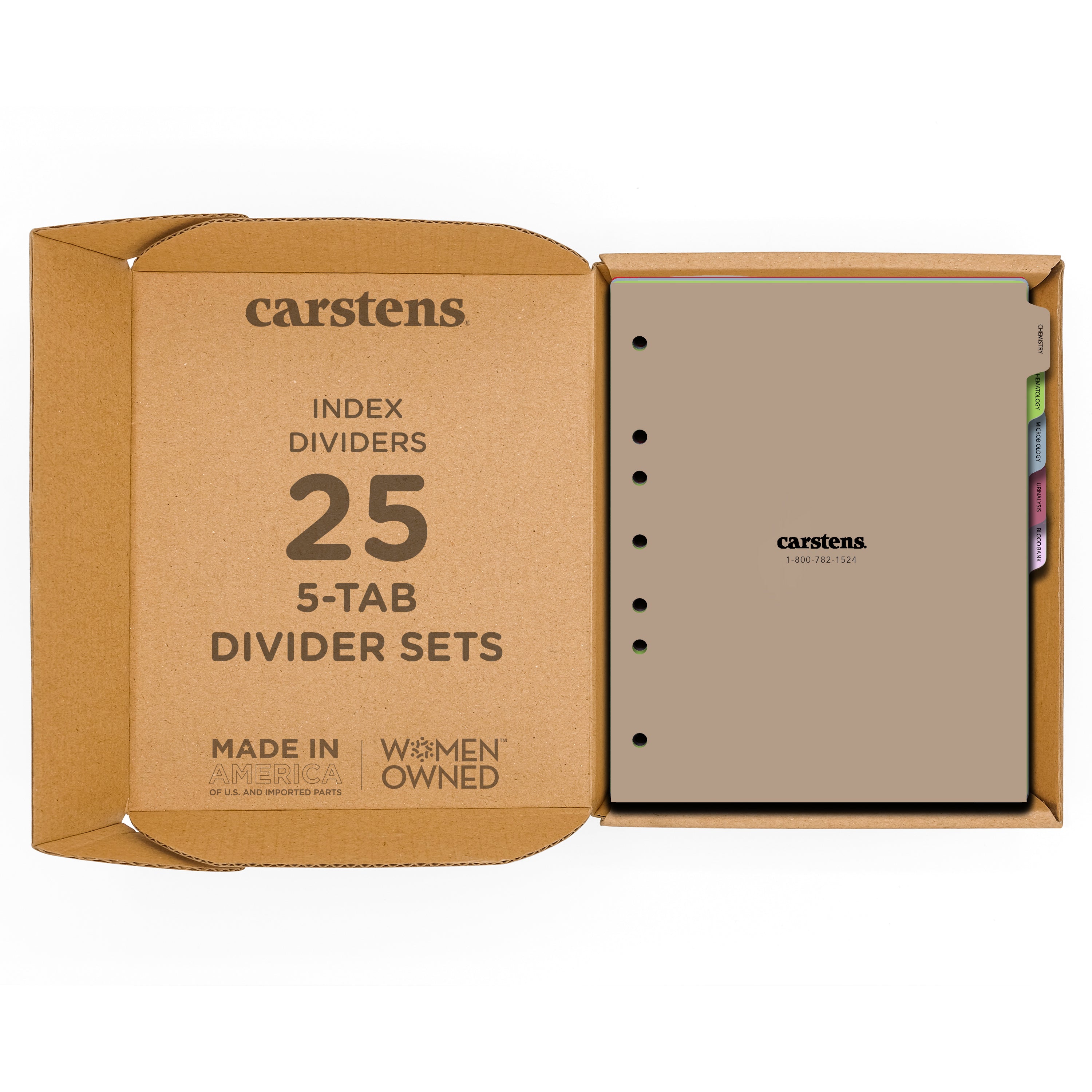 Heavy Duty Plastic Medical Lab Divider Sets for Side Opening Binders