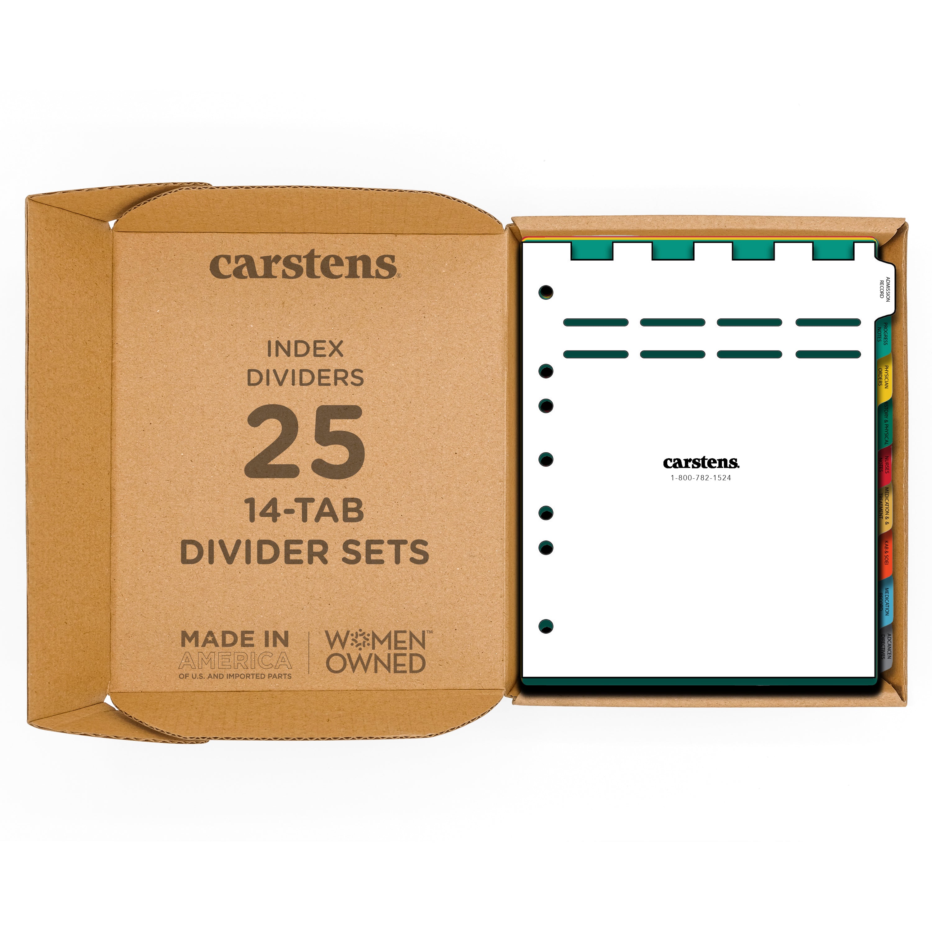Heavy Duty Plastic Assisted Living Divider Sets for Side Opening Binders
