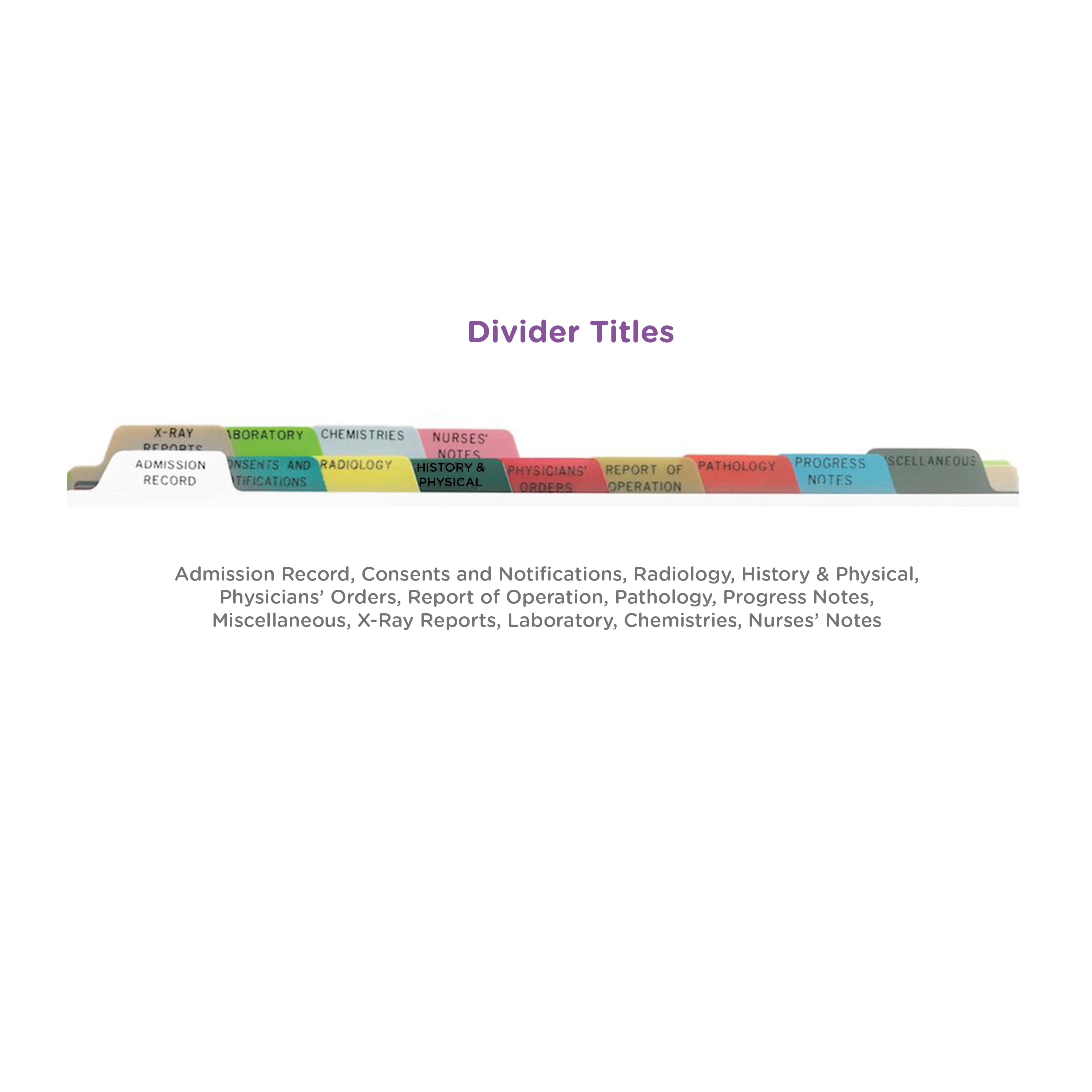 Heavy Duty Plastic Oncology Divider Sets for Top Opening Binders