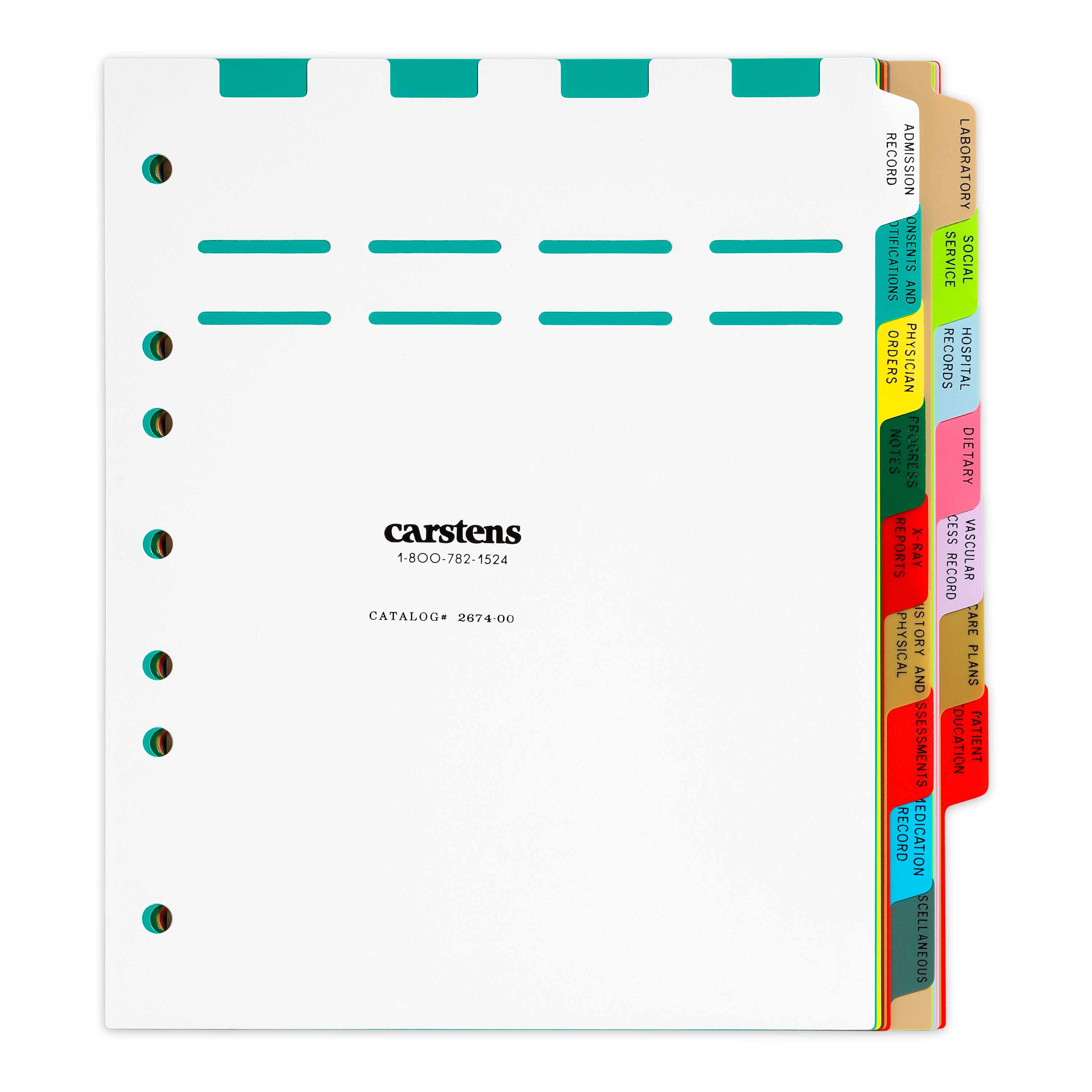 Heavy Duty Plastic Dialysis Divider Sets for Side Opening Binders