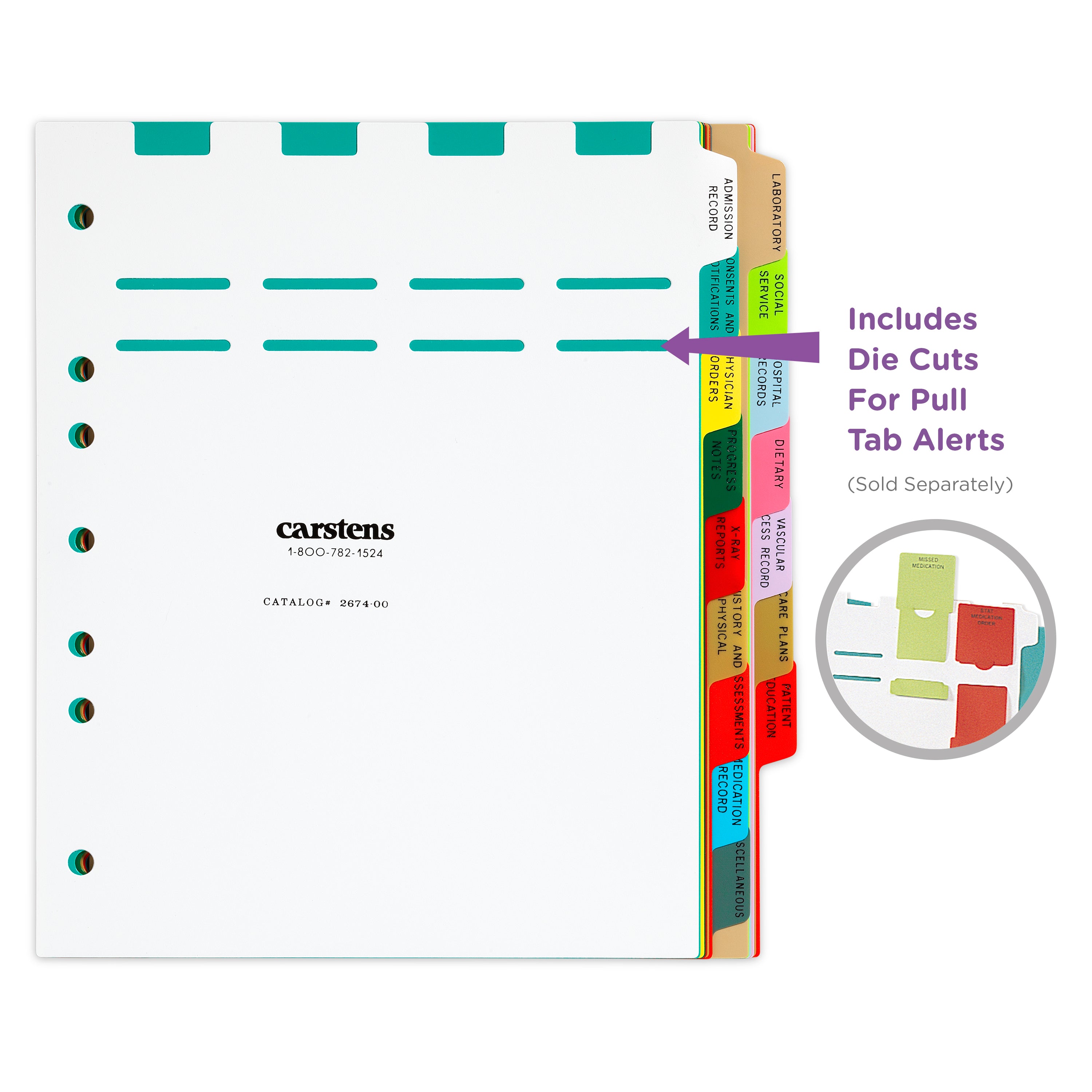 Heavy Duty Plastic Dialysis Divider Sets for Side Opening Binders