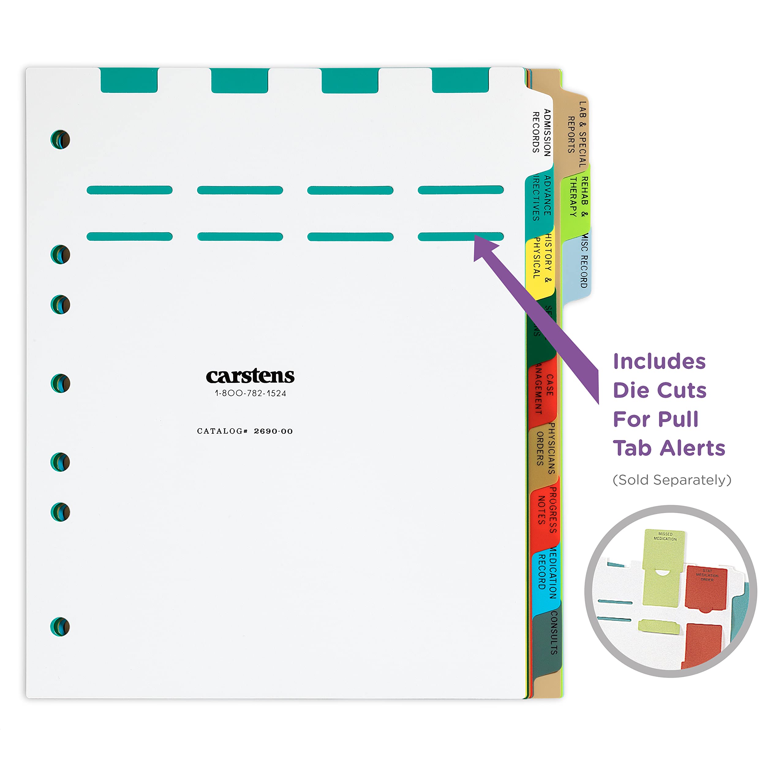 Heavy Duty Plastic Assisted Living Divider Sets for Side Opening Binders