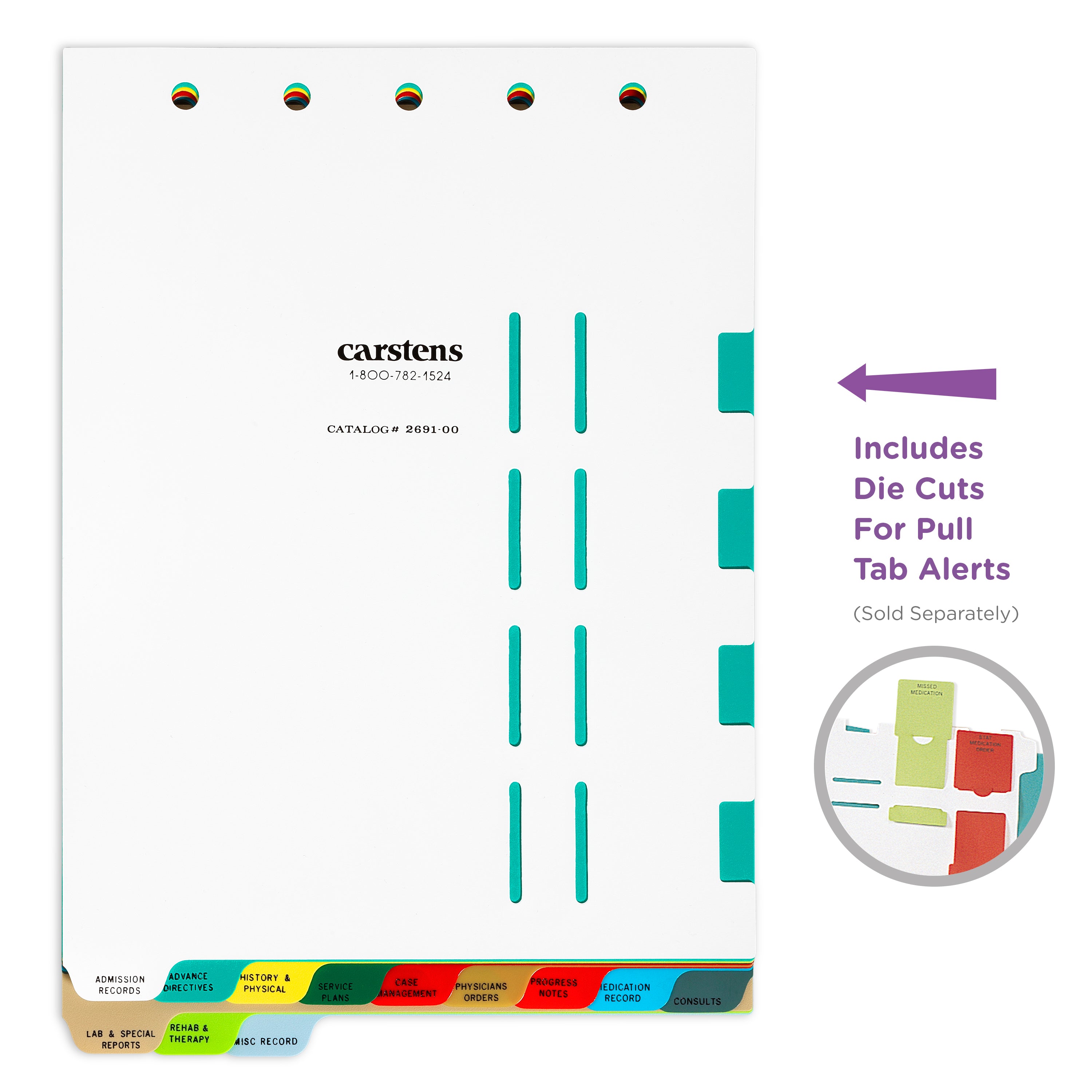Heavy Duty Plastic Assisted Living Divider Set for Top Opening Binders