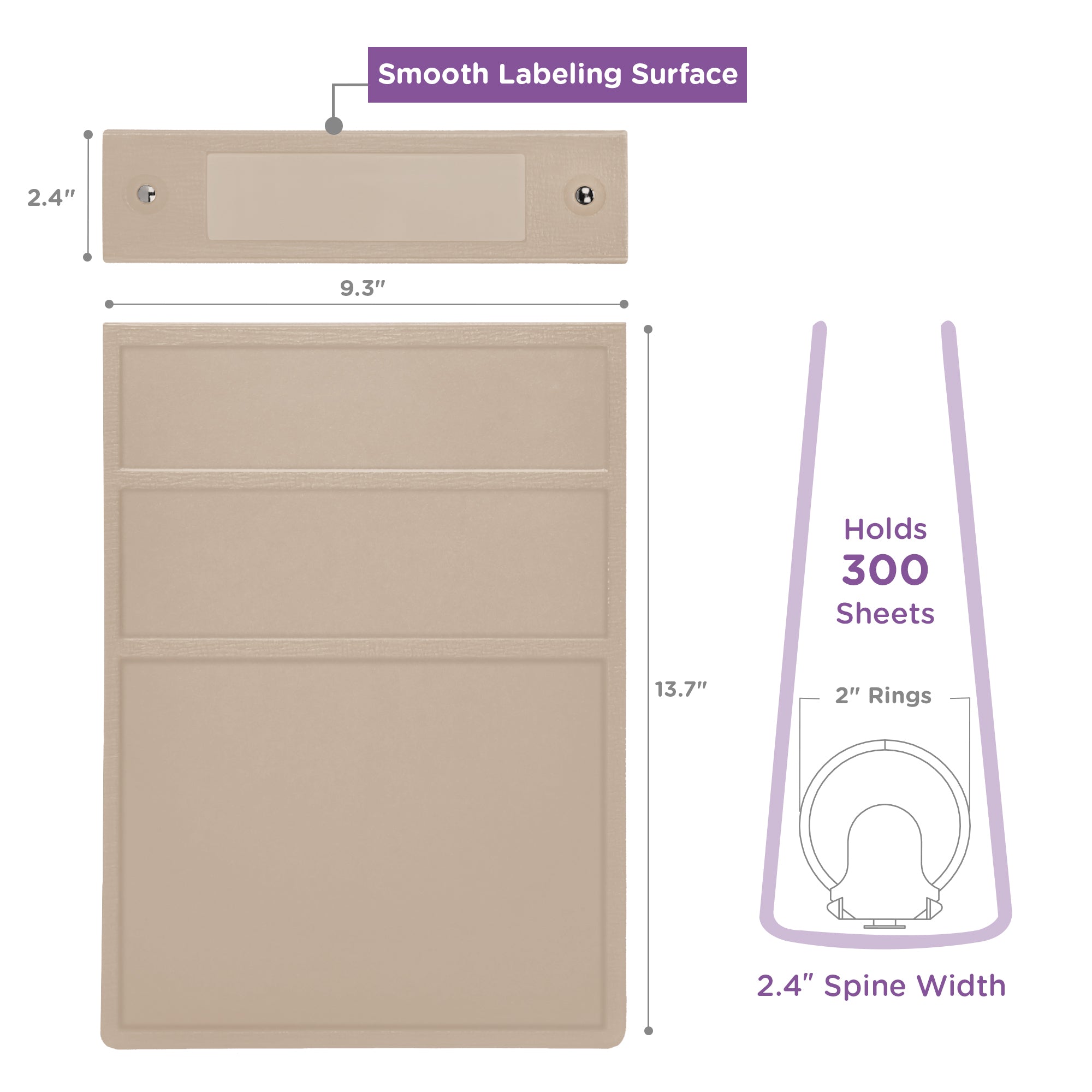2-Inch Heavy Duty 2-Ring Binder for Medical Charting – Top Opening
