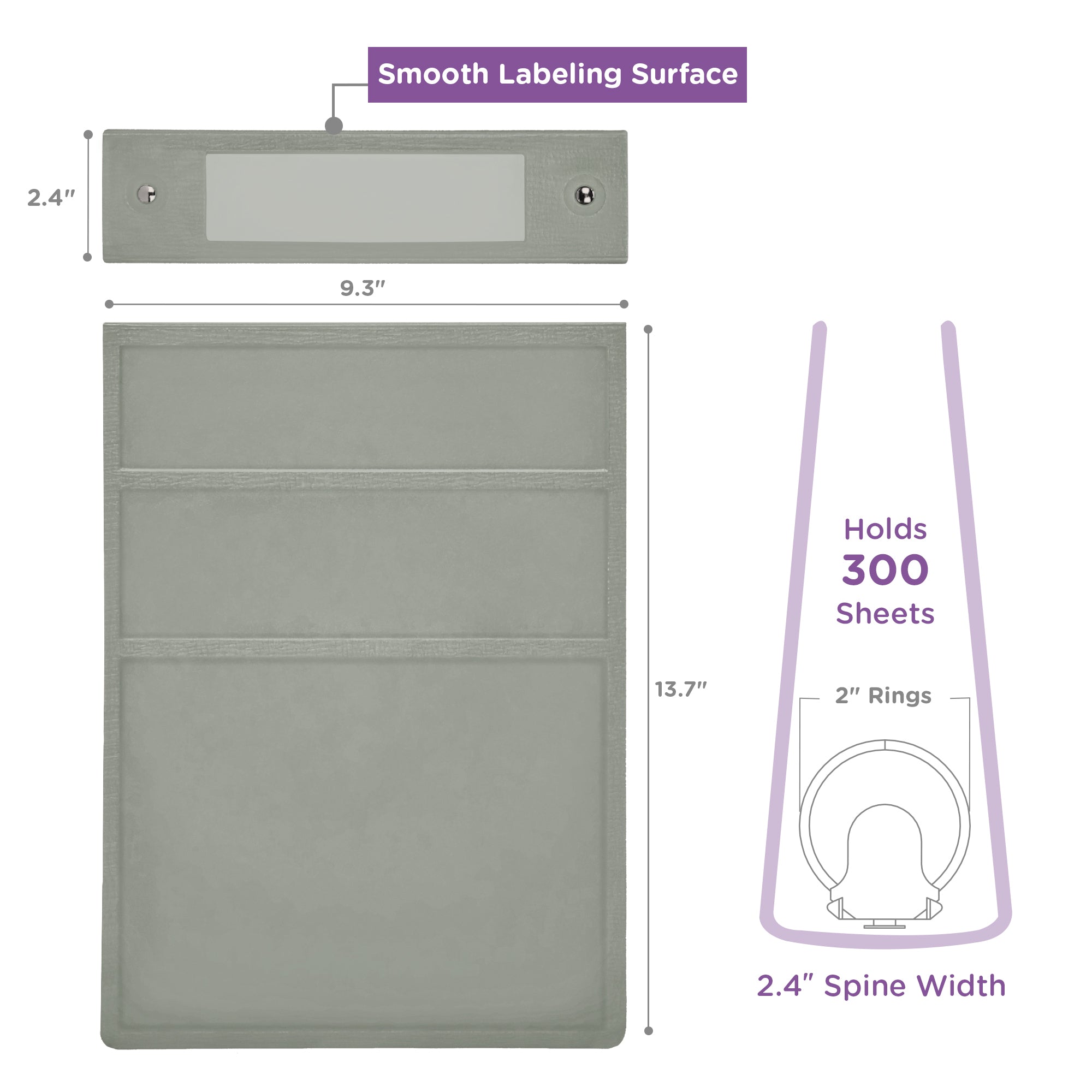 2-Inch Heavy Duty 3-Ring Binder for Medical Charting - Top Opening