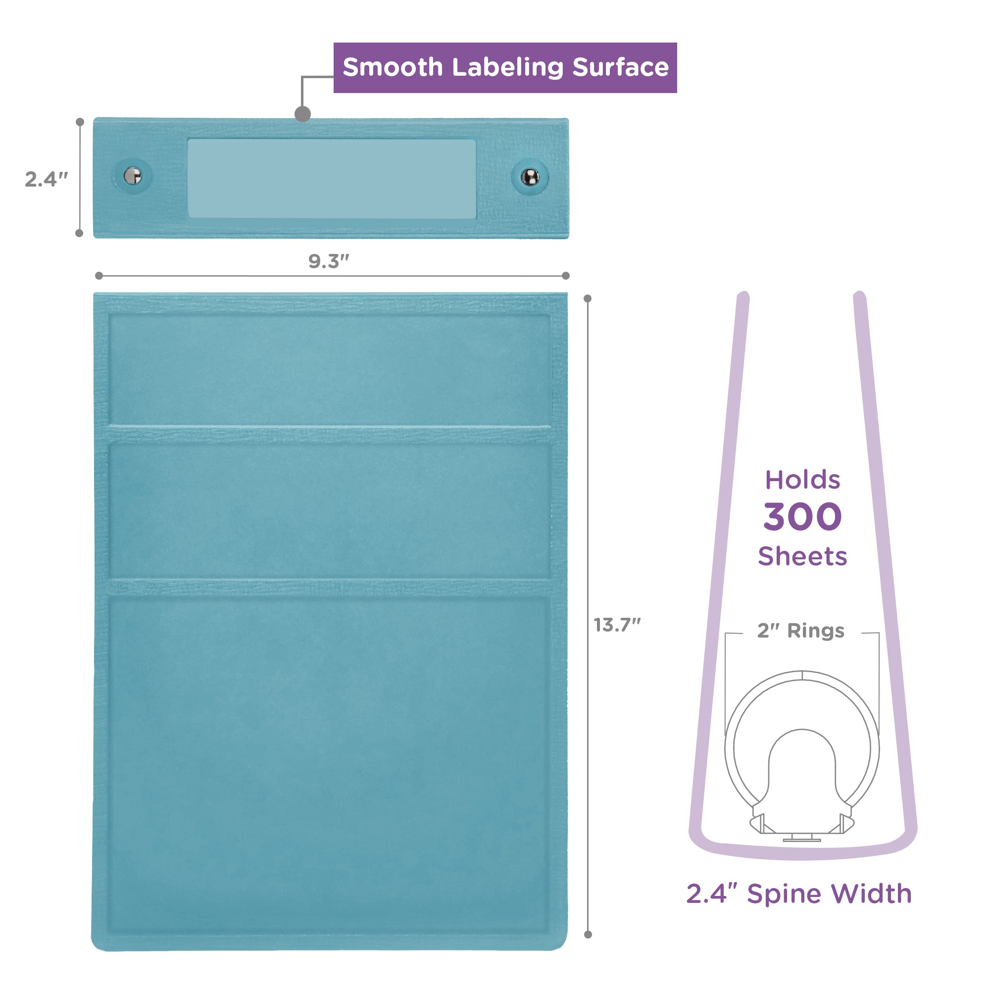 2-Inch Heavy Duty 3-Ring Binder for Medical Charting - Top Opening