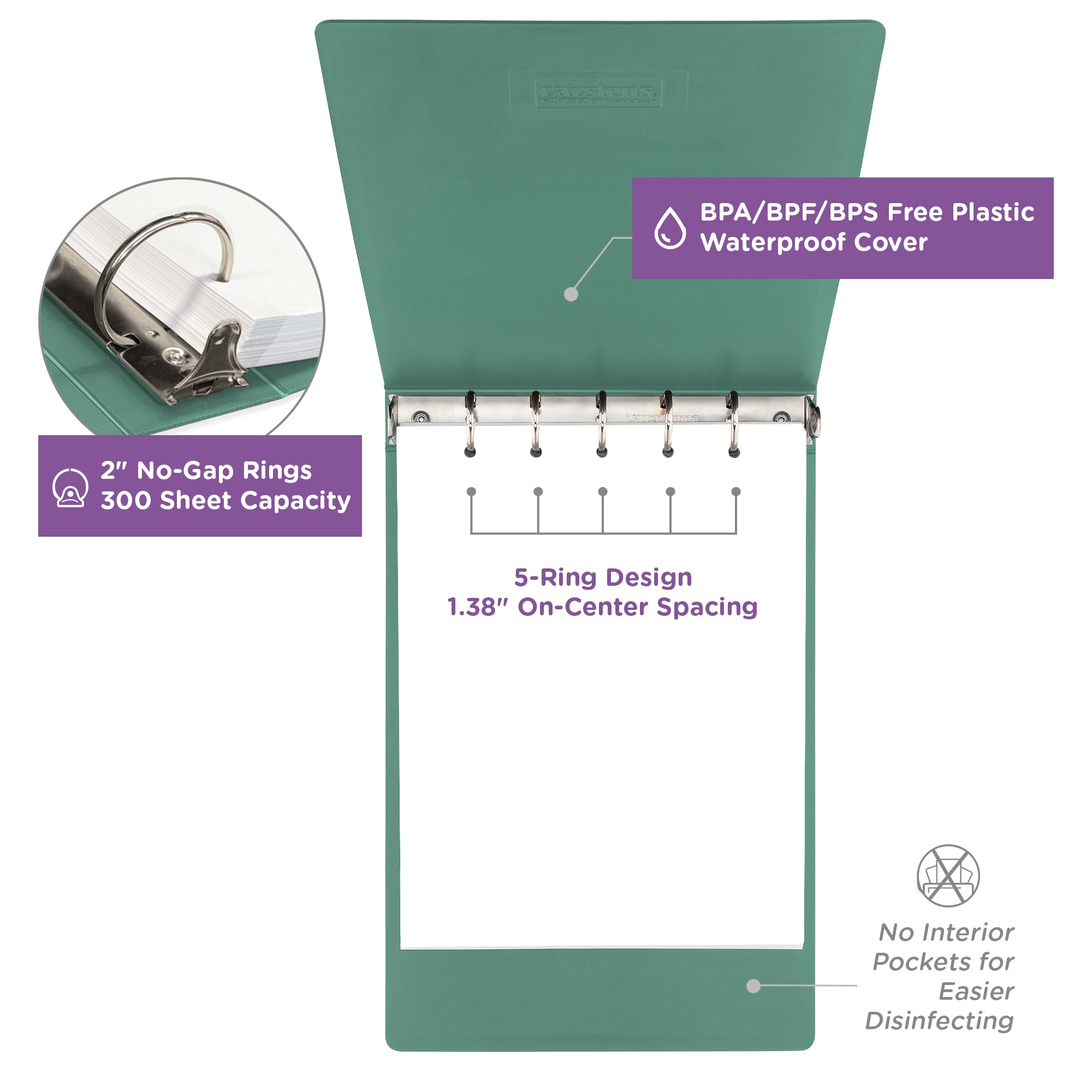 2-Inch Heavy Duty 5-Ring Binder – Top Opening