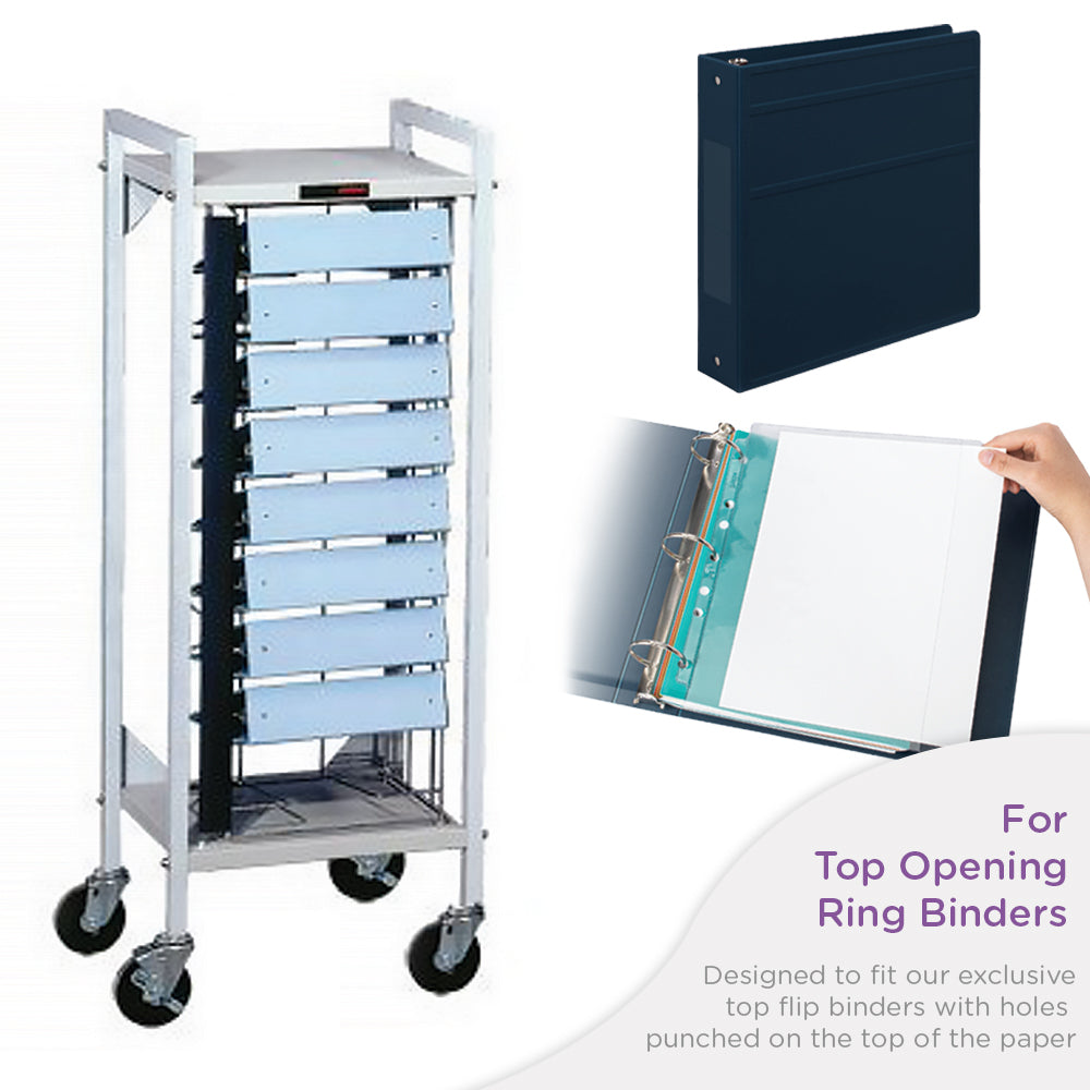 Horizontal Open Chart Rack For Side Opening Ring Binders