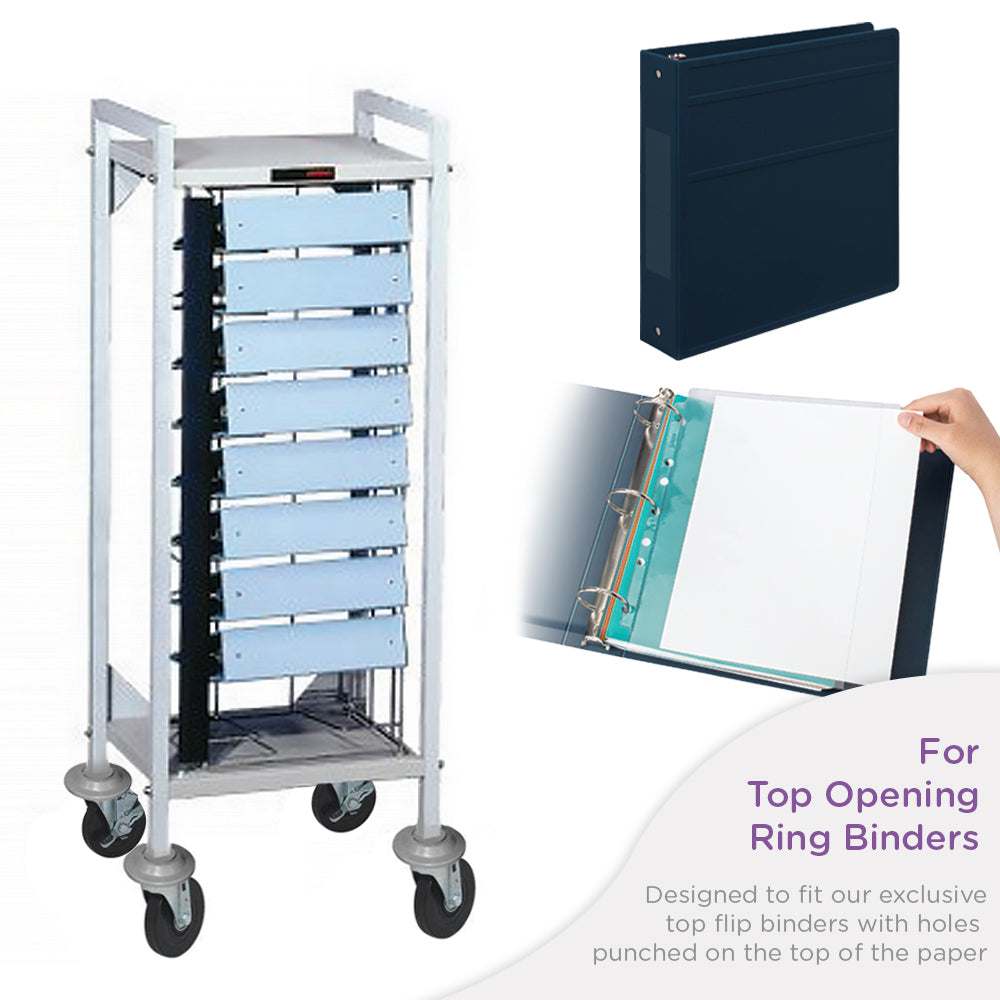 Horizontal Open Chart Rack For Side Opening Ring Binders