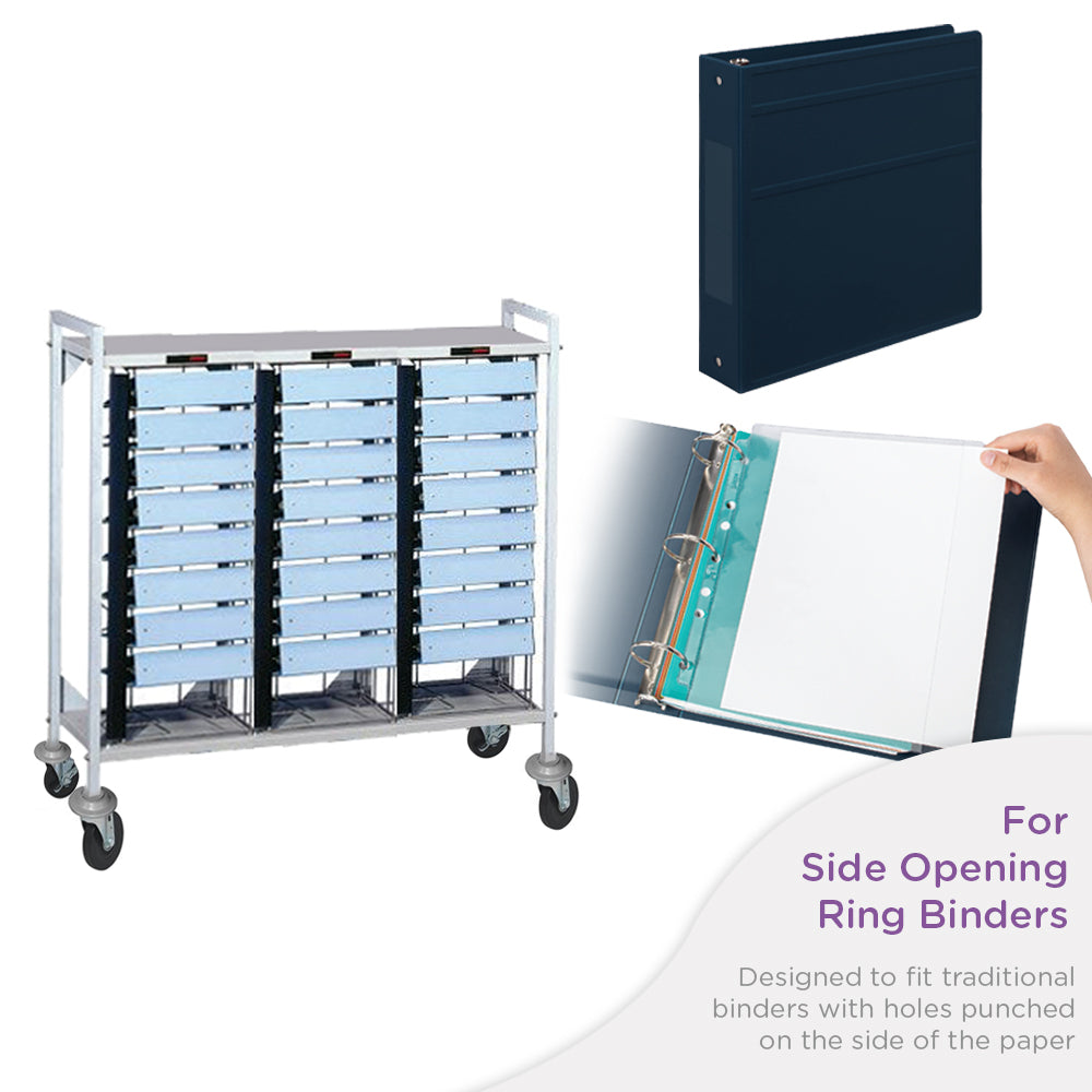 Horizontal Open Chart Rack For Side Opening Ring Binders