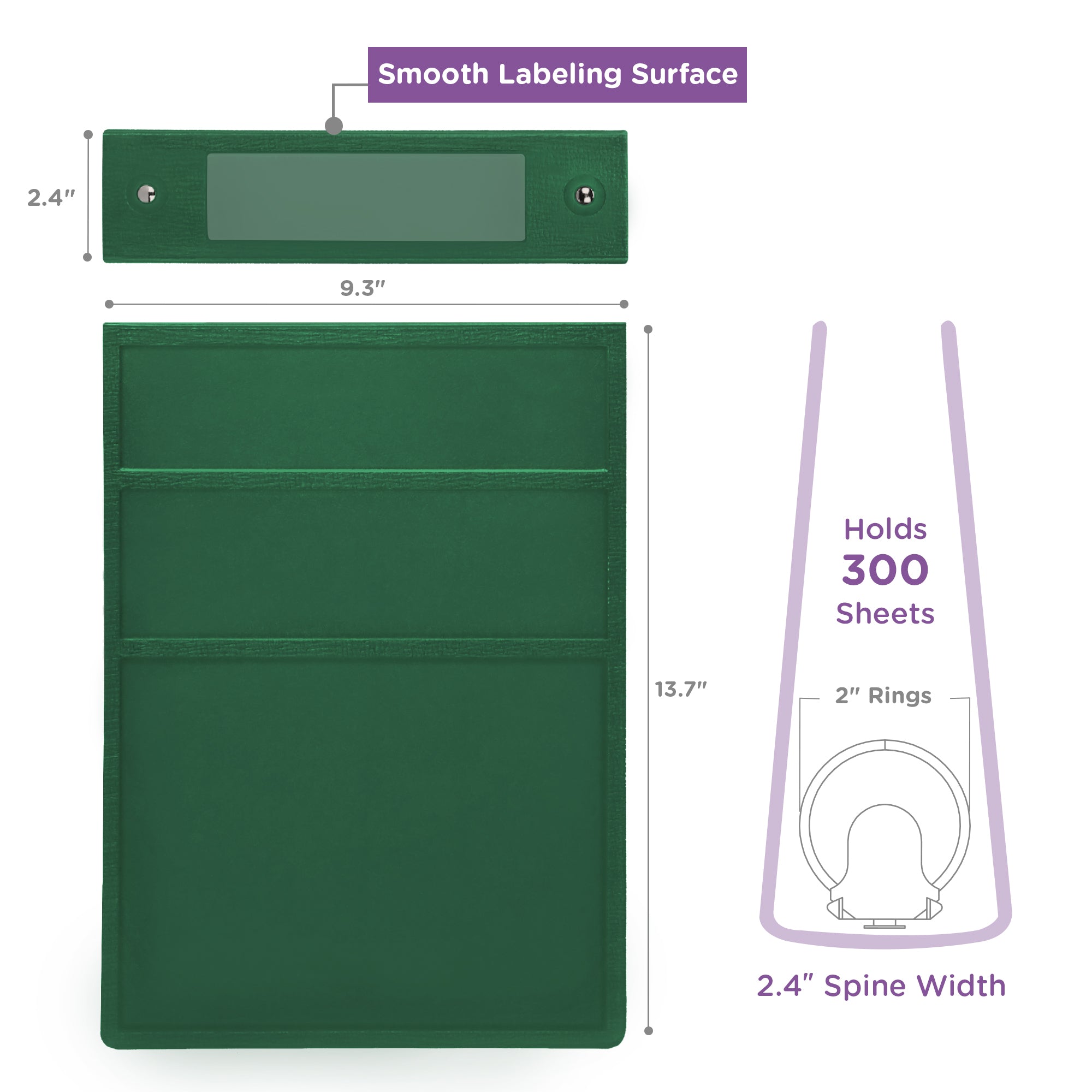 2-Inch Heavy Duty 3-Ring Binder for Medical Charting - Top Opening