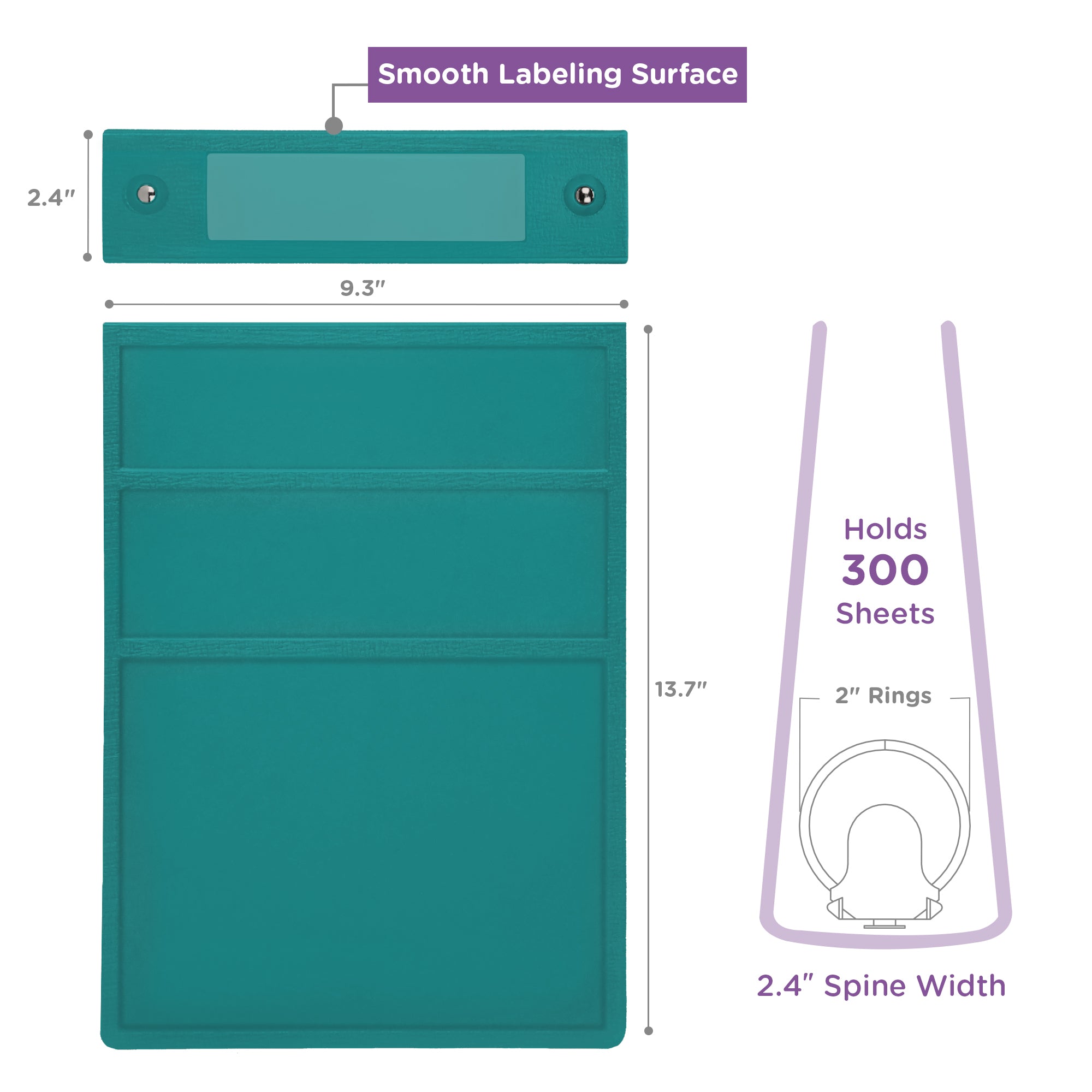 2-Inch Heavy Duty 2-Ring Binder for Medical Charting – Top Opening