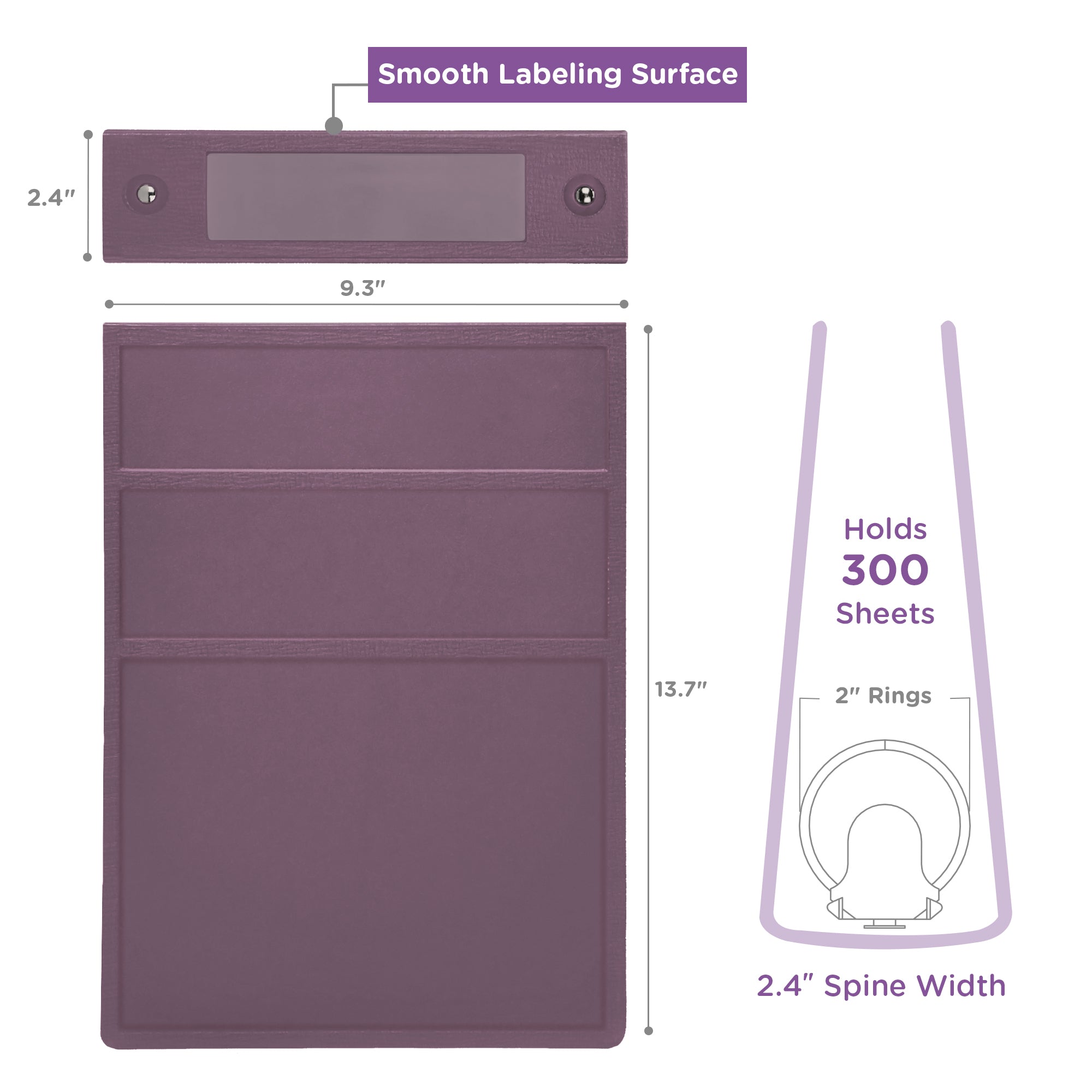 2-Inch Heavy Duty 3-Ring Binder for Medical Charting - Top Opening