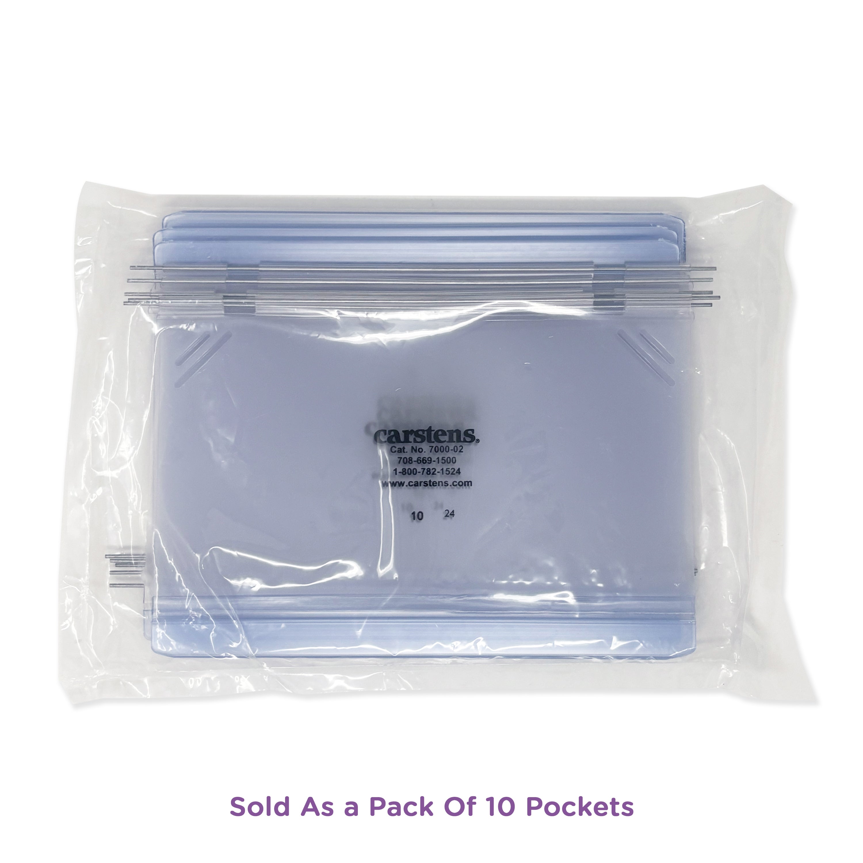 10-Pack Vinyl Replacement Pockets for Kardex-Visitrays