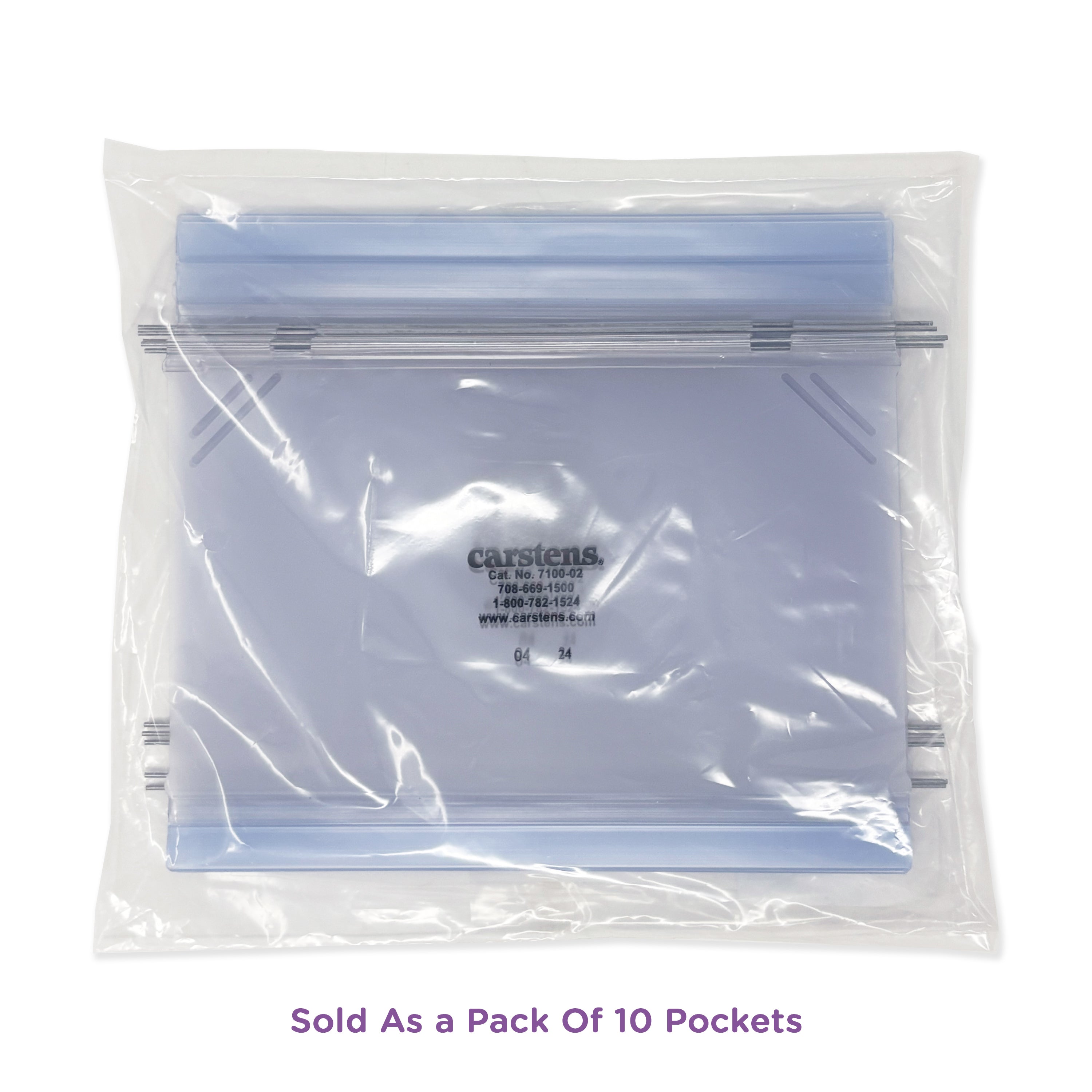 10-Pack Vinyl Replacement Pockets for Kardex-Visitrays