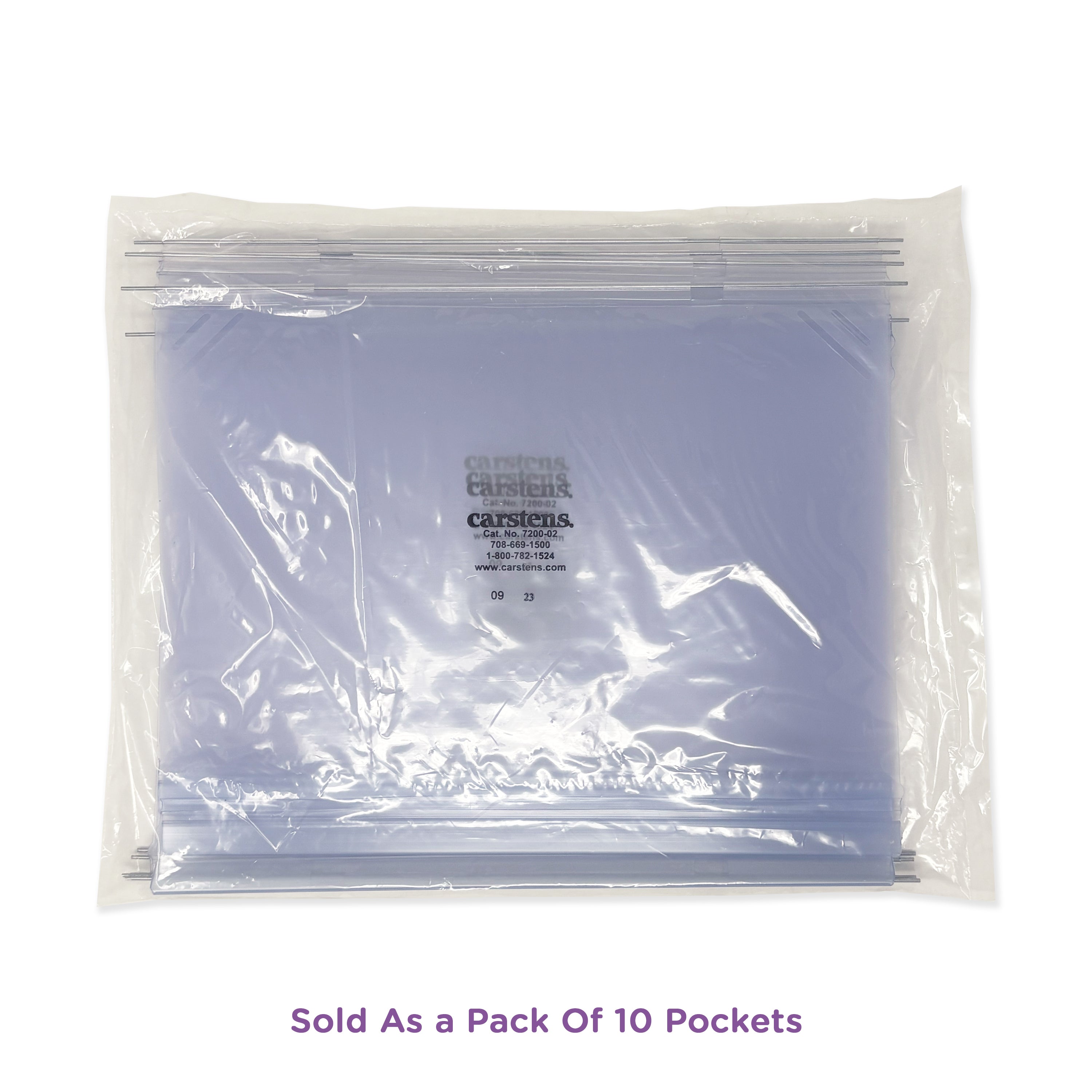 10-Pack Vinyl Replacement Pockets for Kardex-Visitrays