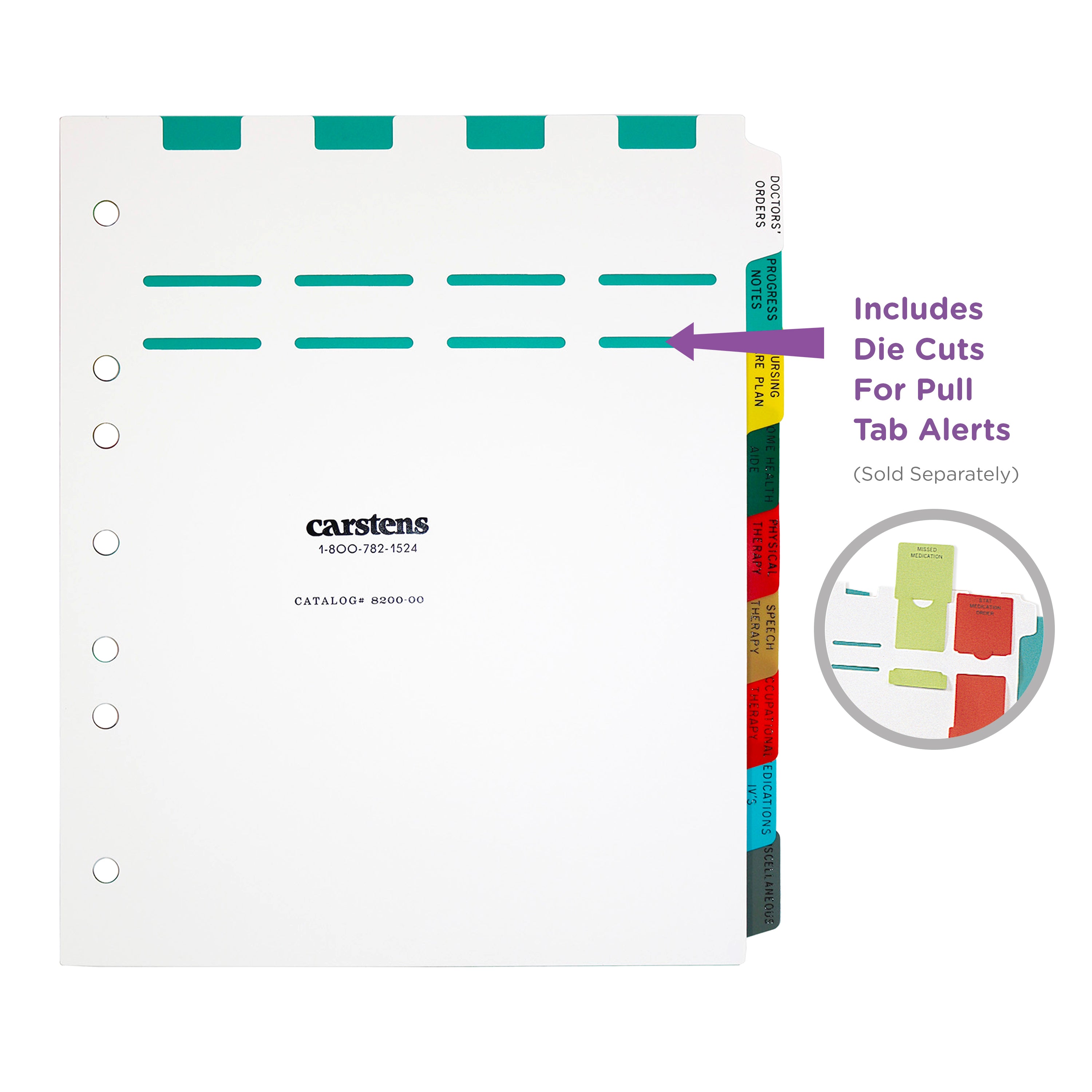 Heavy Duty Plastic At-Home Healthcare Divider Sets for Side Opening Binders