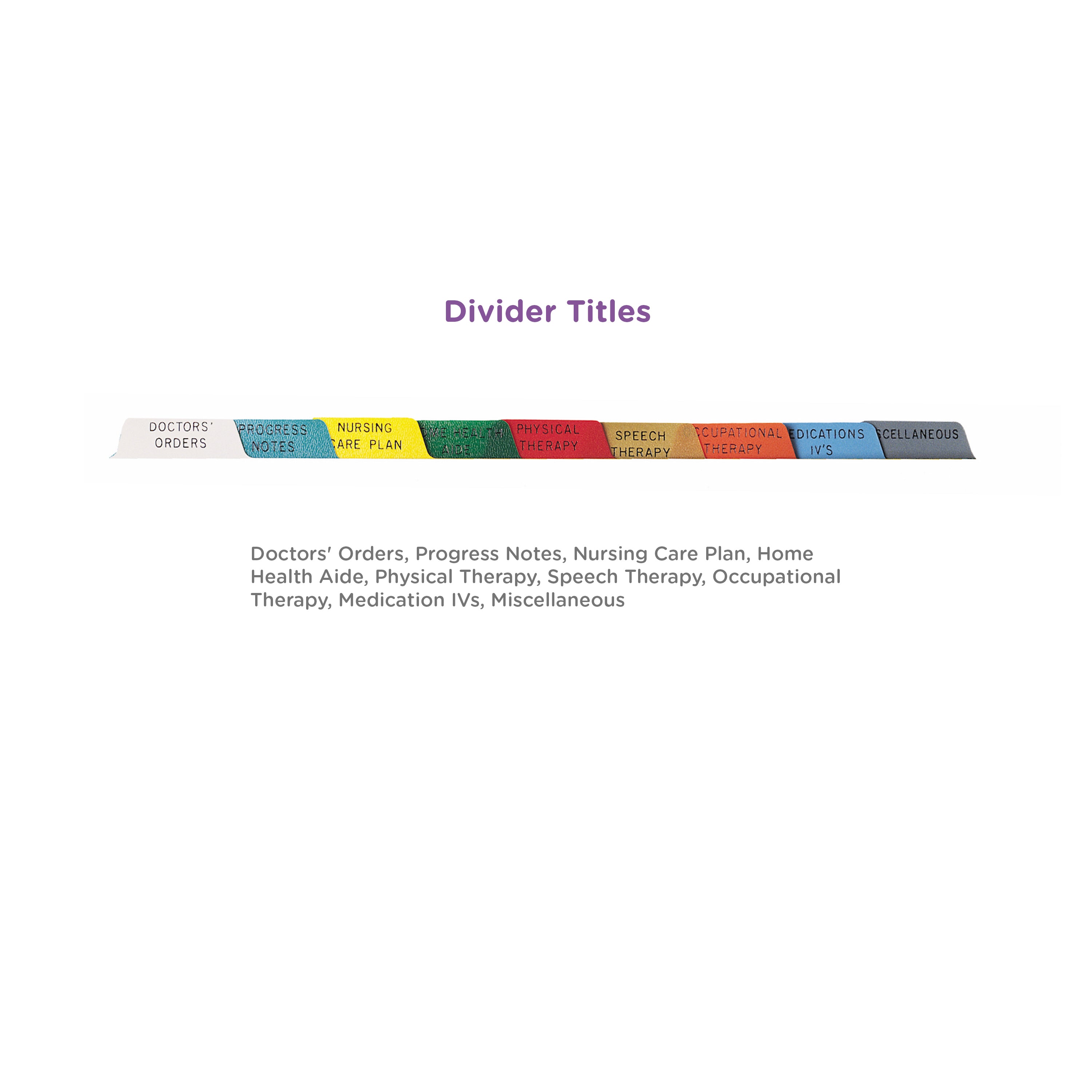 Heavy Duty Plastic At-Home Healthcare Divider Sets for Side Opening Binders