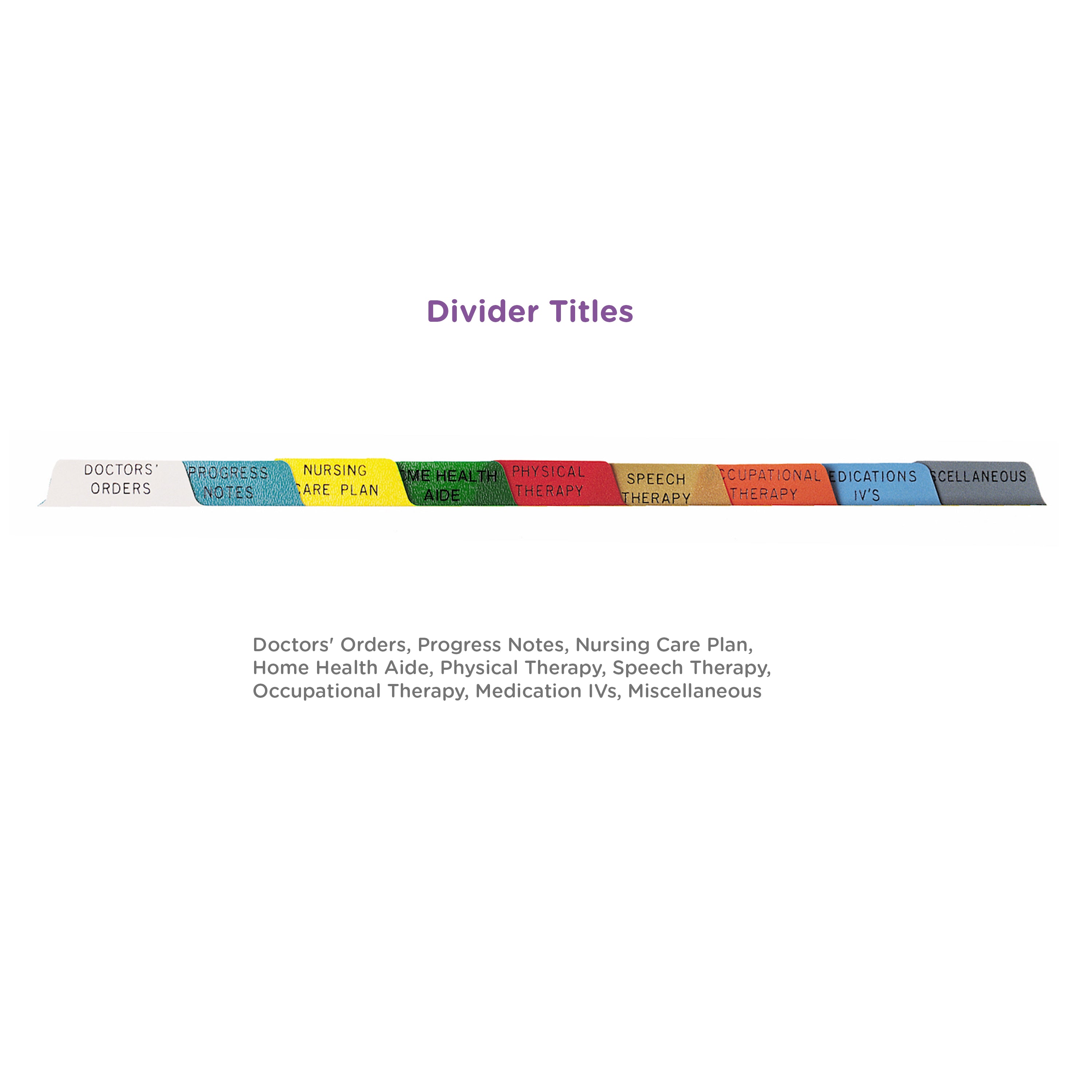 Heavy Duty Plastic At-Home Healthcare Divider Sets for Top Opening Binders