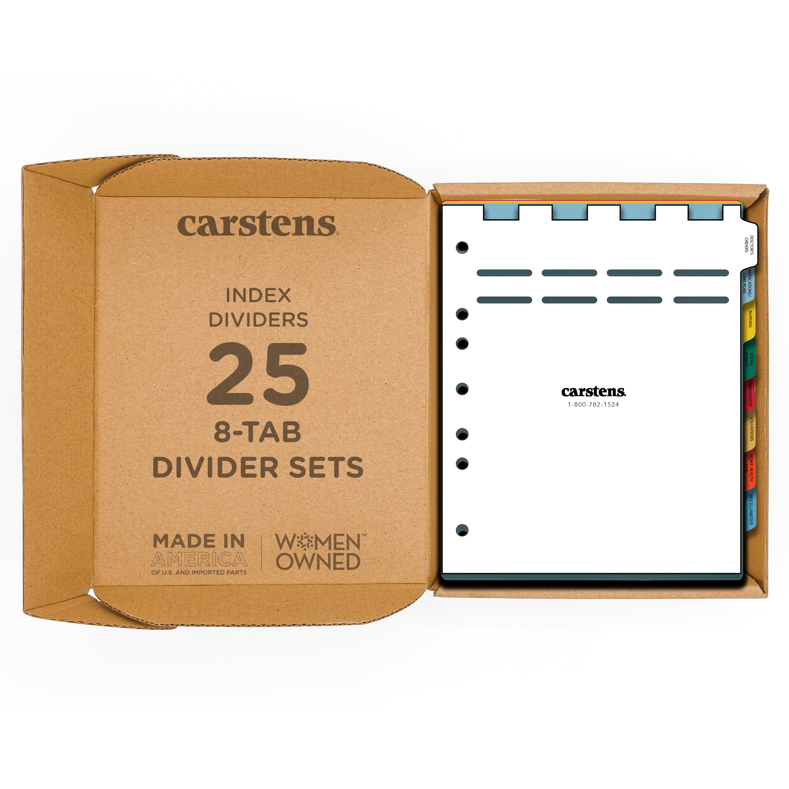 Heavy Duty Plastic Hospice Divider Sets for Side Opening Binders