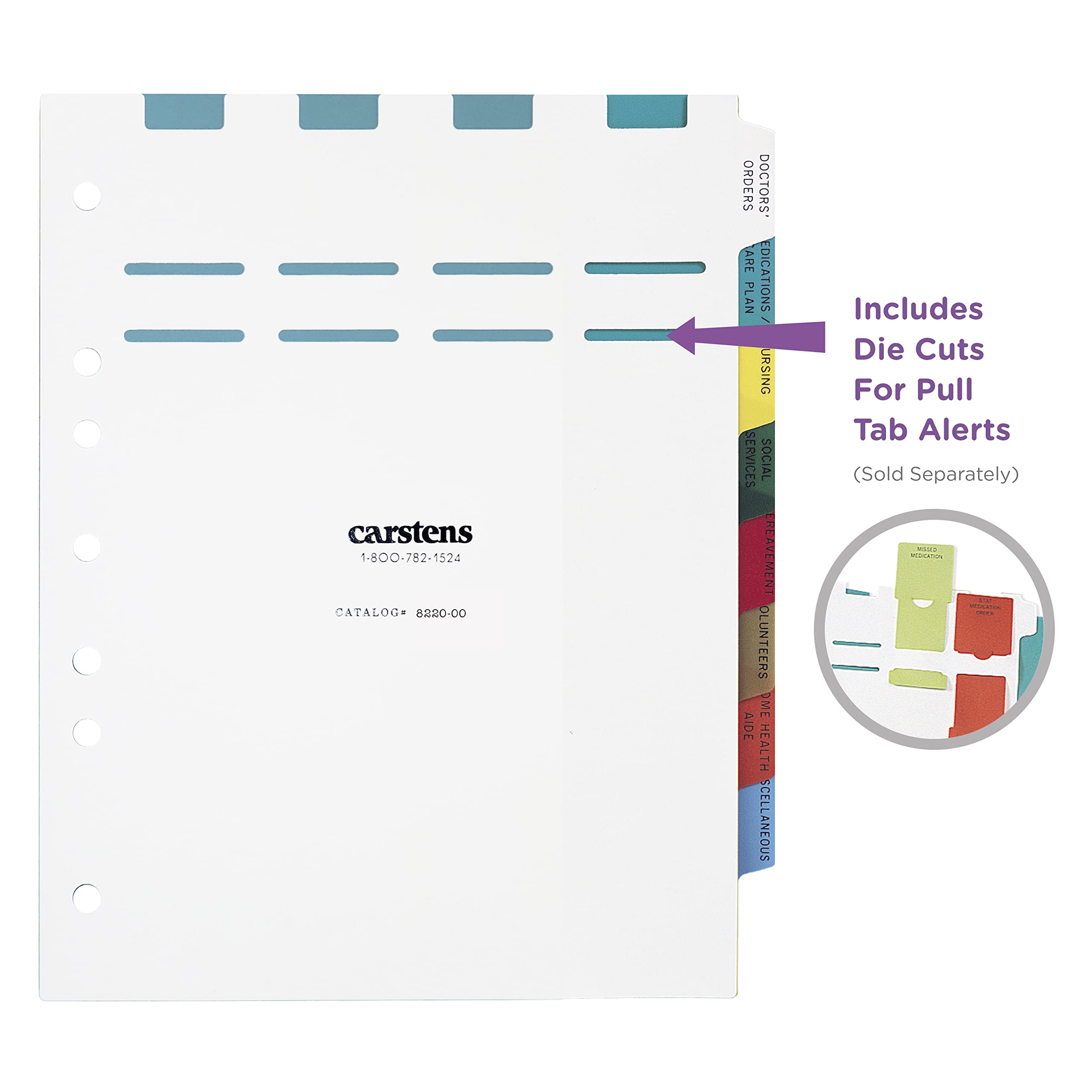 Heavy Duty Plastic Hospice Divider Sets for Side Opening Binders