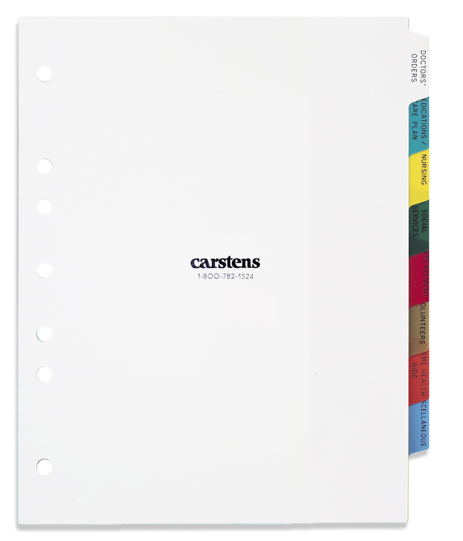 Heavy Duty Plastic Hospice Divider Sets for Side Opening Binders