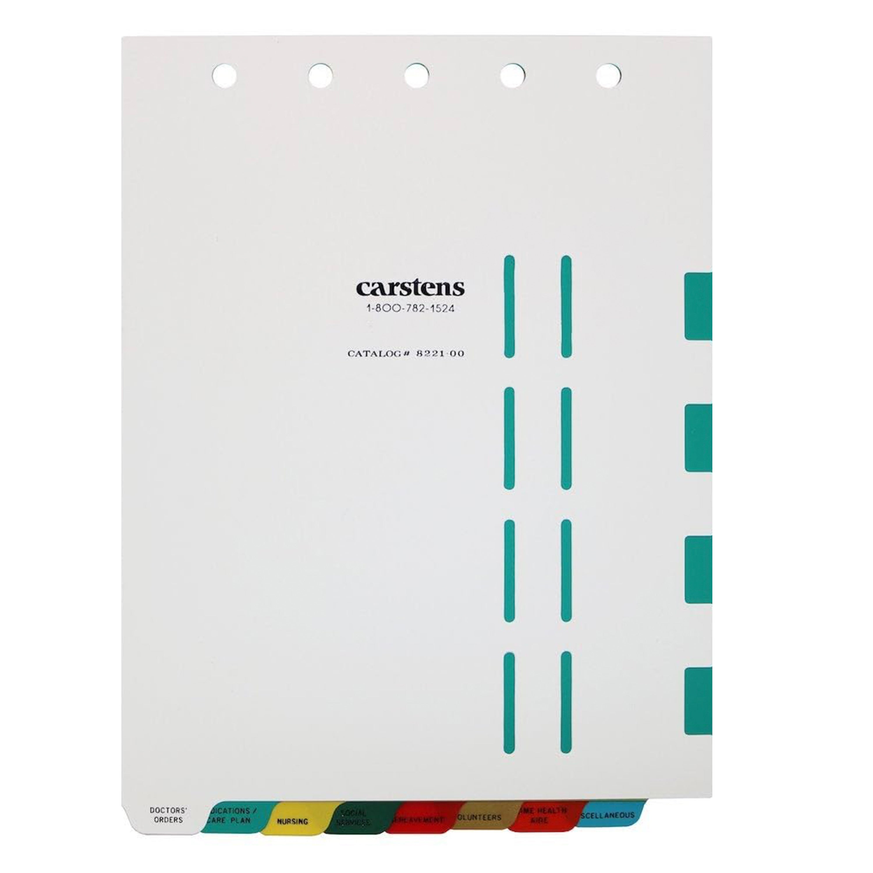 Heavy Duty Plastic Hospice Divider Sets for Top Opening Binders