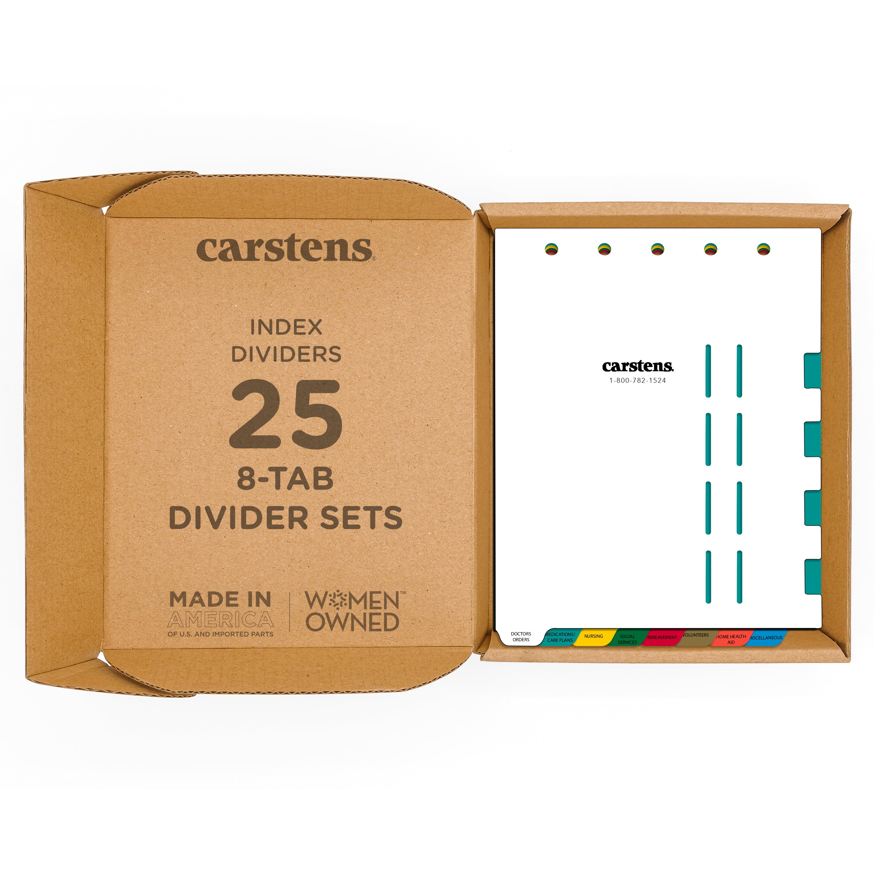 Heavy Duty Plastic Hospice Divider Sets for Top Opening Binders