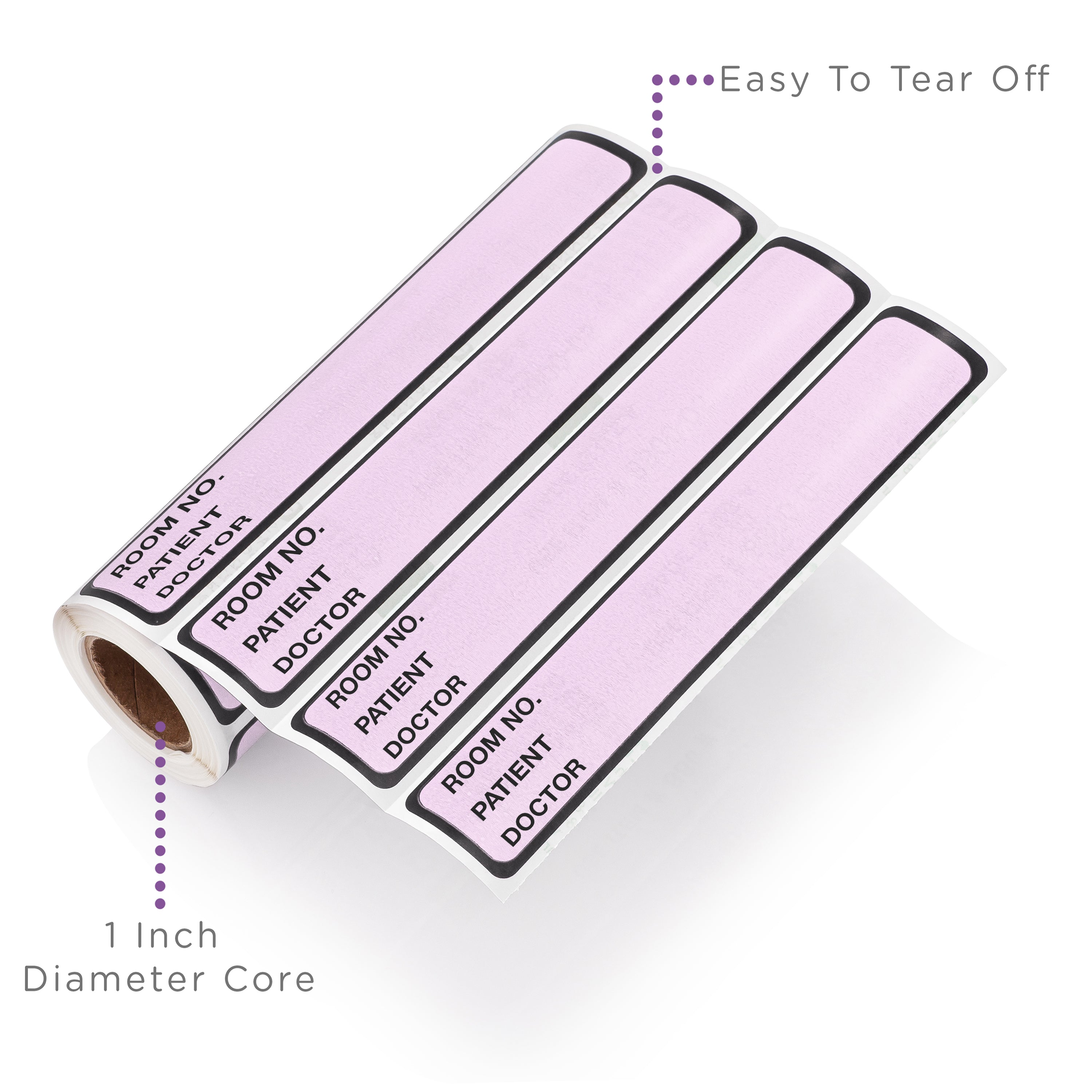 Room No. / Patient / Doctor Preprinted ID Labels for 1” Ring Binder Spines - Roll of 200