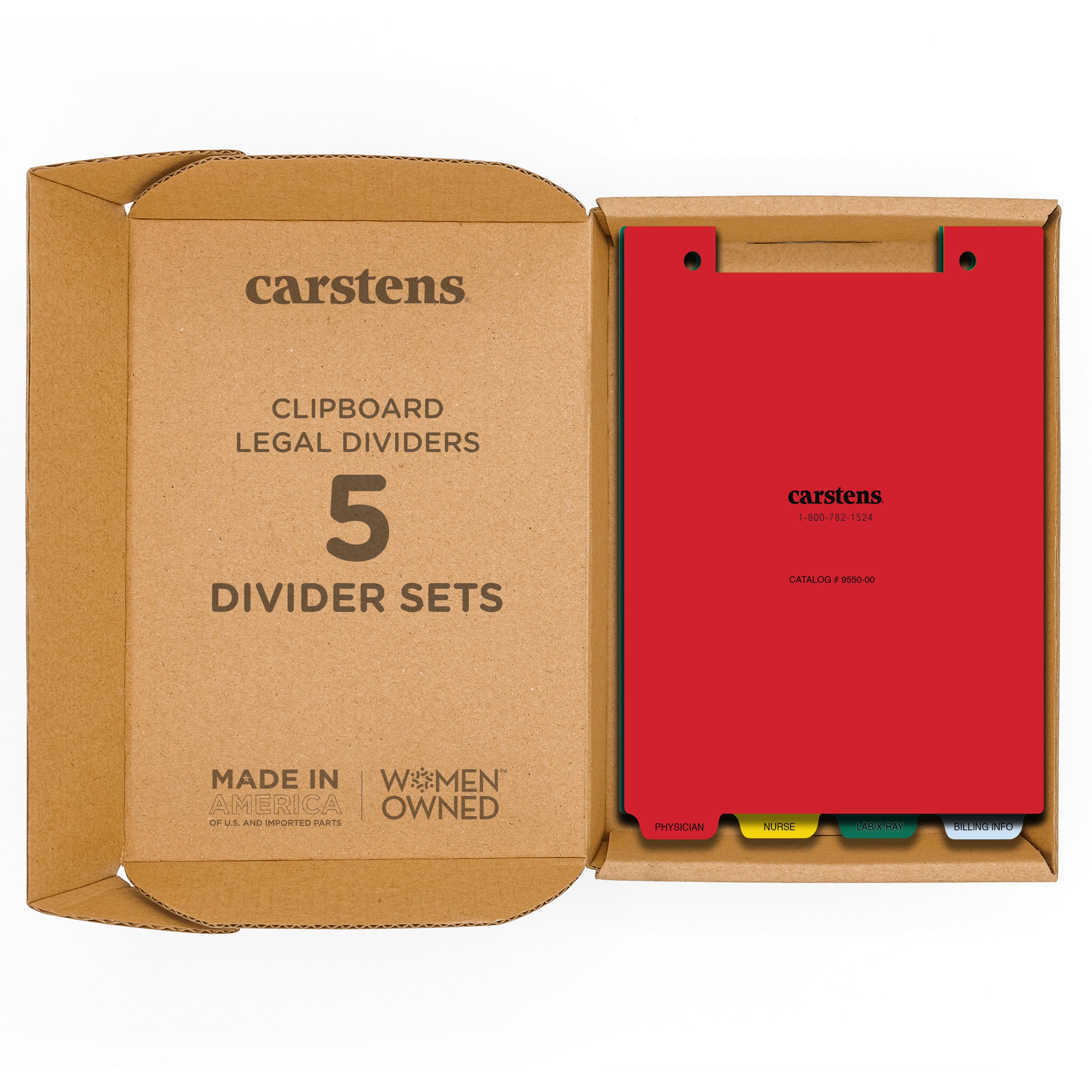 Heavy Duty Plastic Patient Chart Divider Sets for Legal Size Clipboards