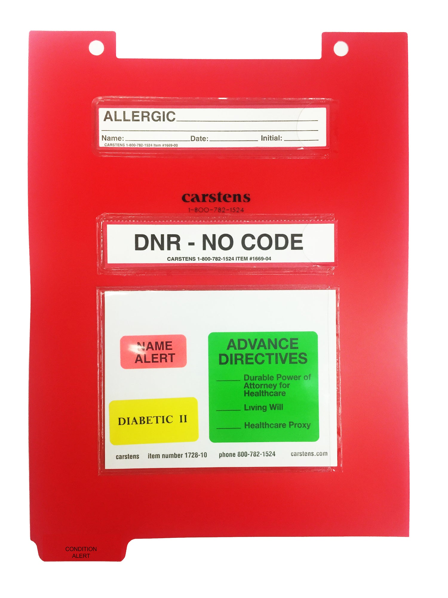 Carstens Patient Chart Clipboard Individual Divider Tabs, US Letter