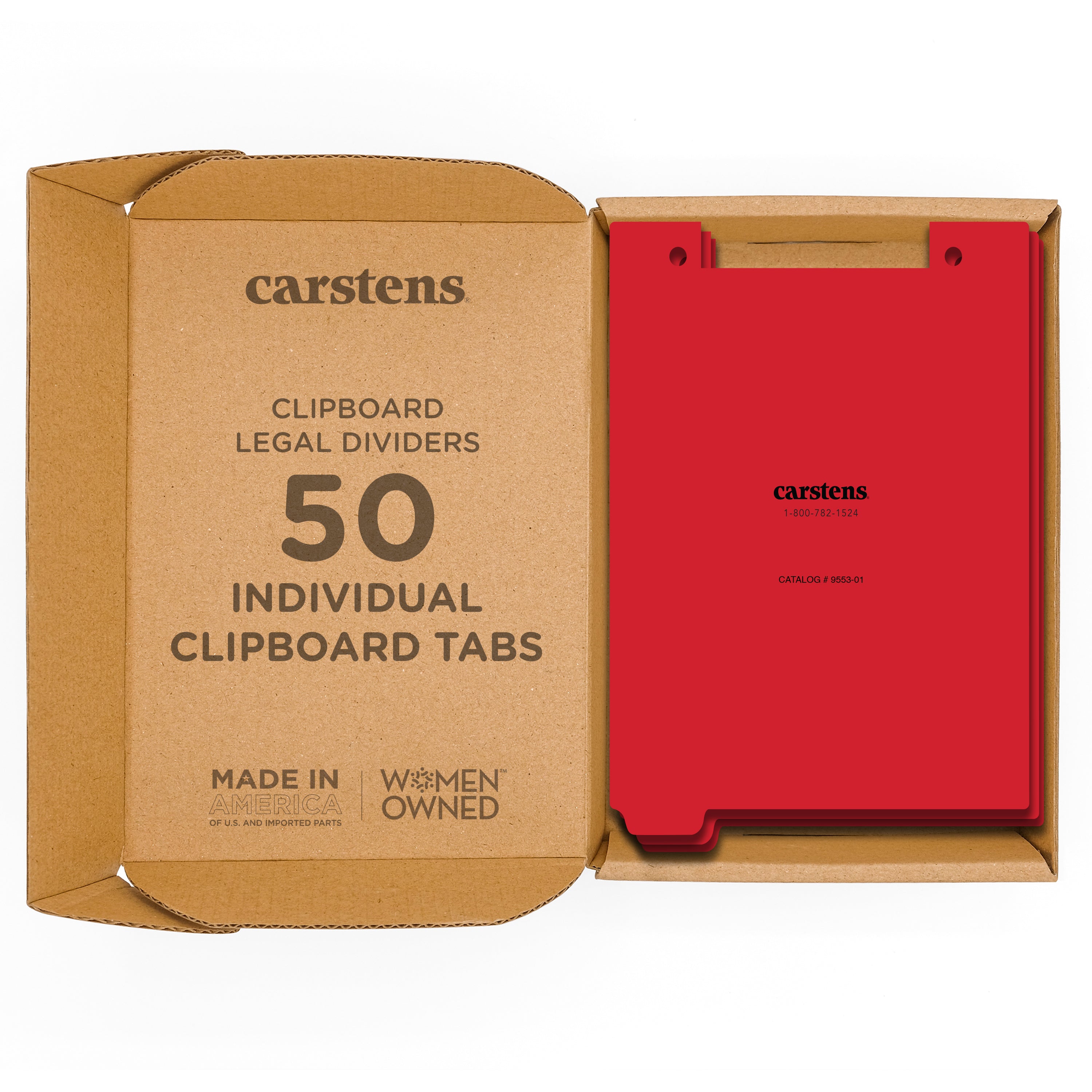 Carstens Blank Clipboard Individual Divider Tabs, Legal