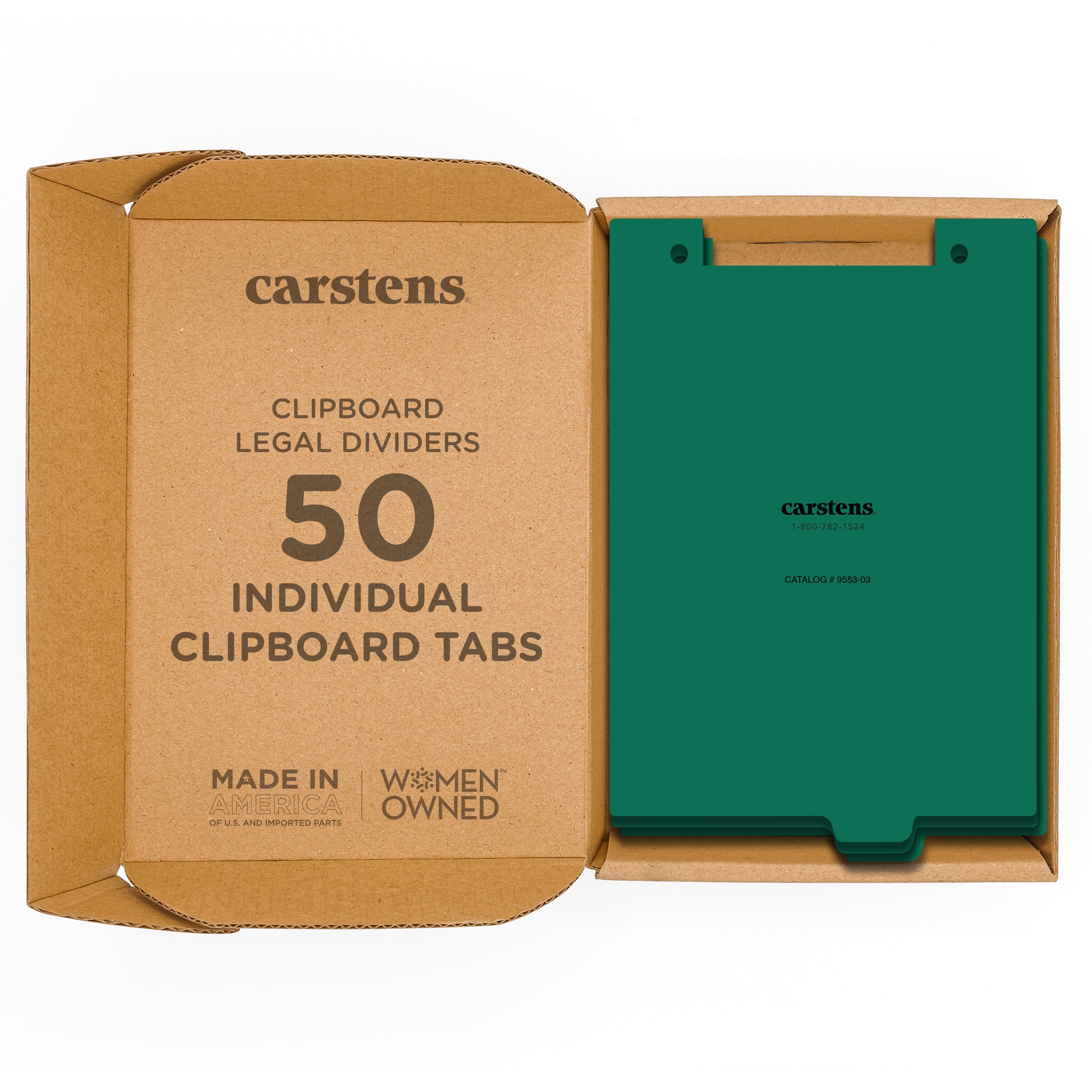 Carstens Blank Clipboard Individual Divider Tabs, Legal