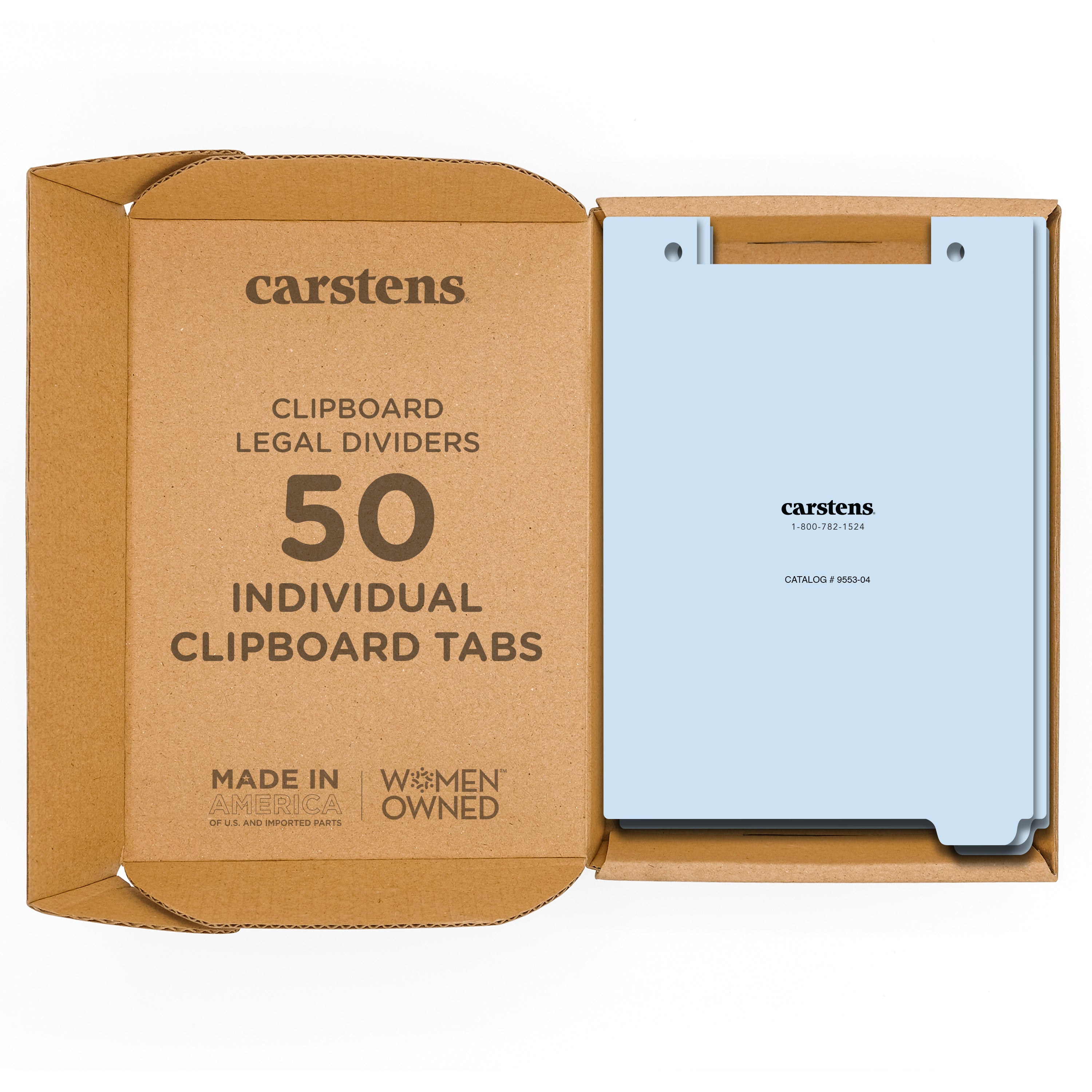 Carstens Blank Clipboard Individual Divider Tabs, Legal