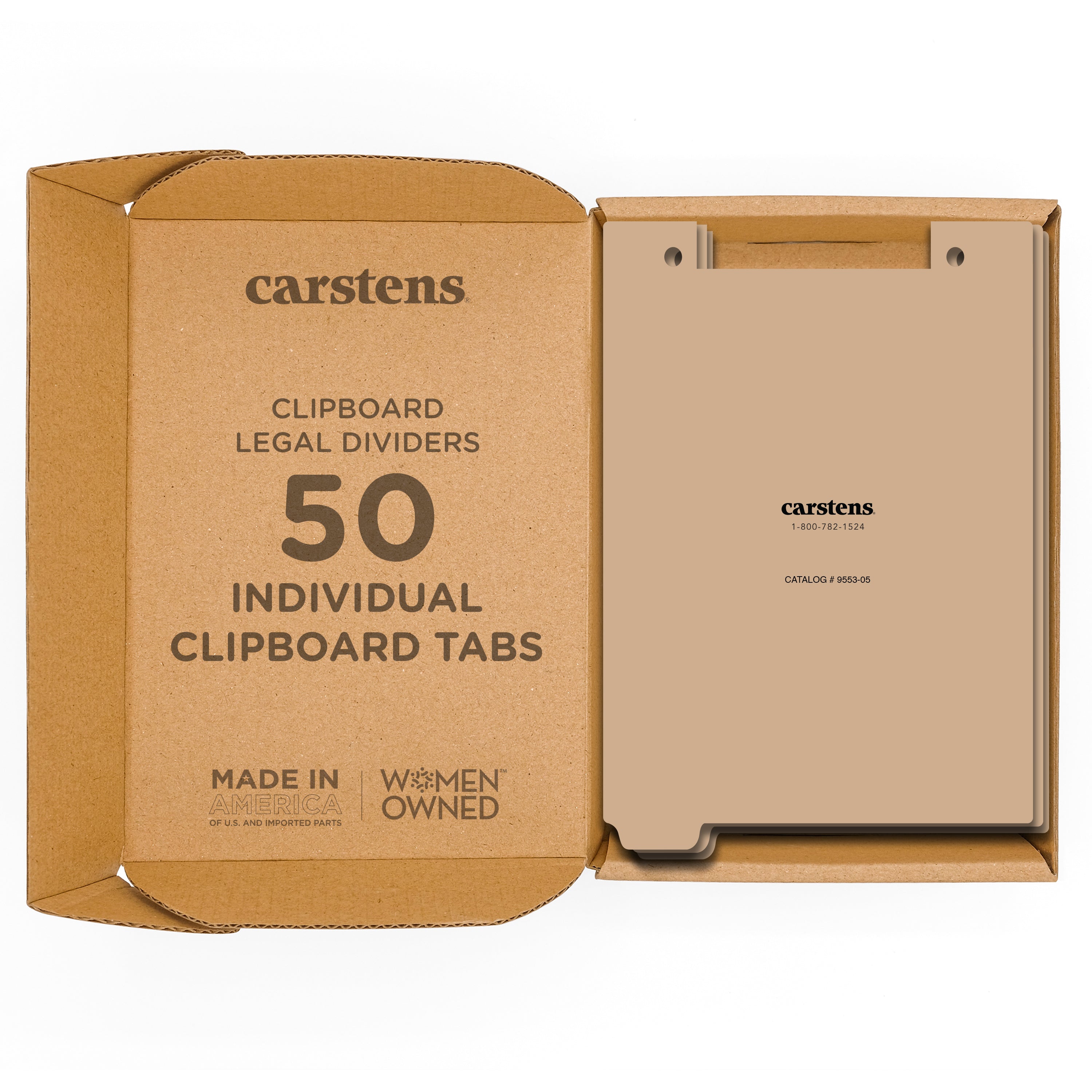 Carstens Blank Clipboard Individual Divider Tabs, Legal