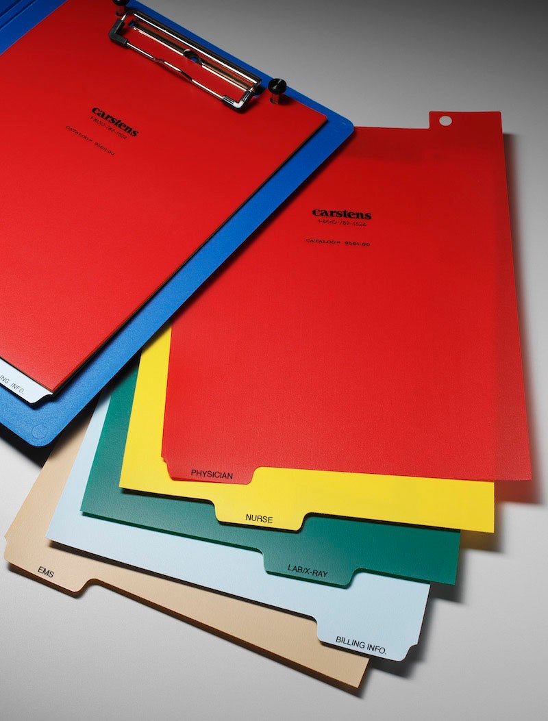 Heavy Duty Plastic Patient Chart Divider Sets for Letter Size Clipboards