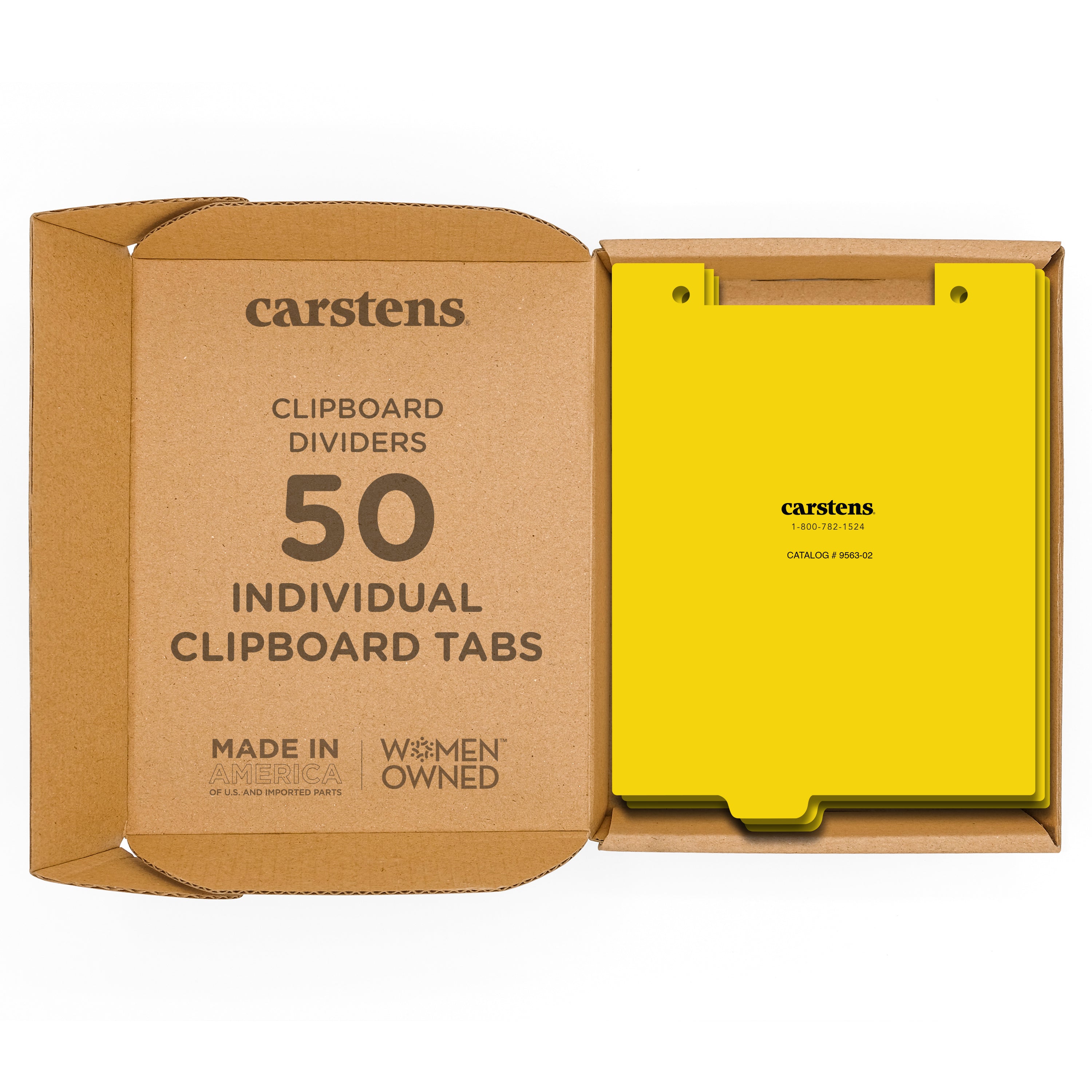 Carstens Blank Clipboard Individual Divider Tabs, Letter