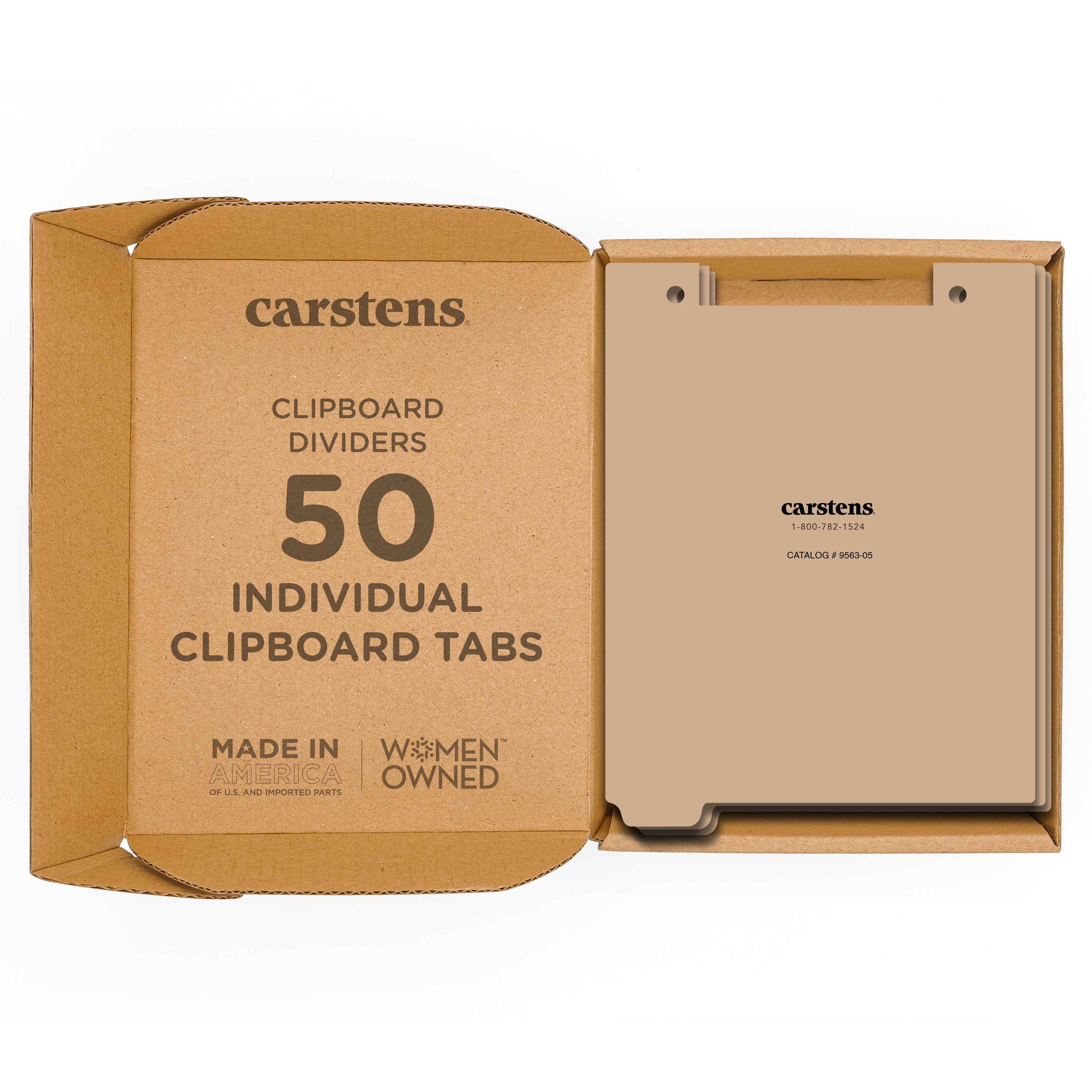 Carstens Blank Clipboard Individual Divider Tabs, Letter