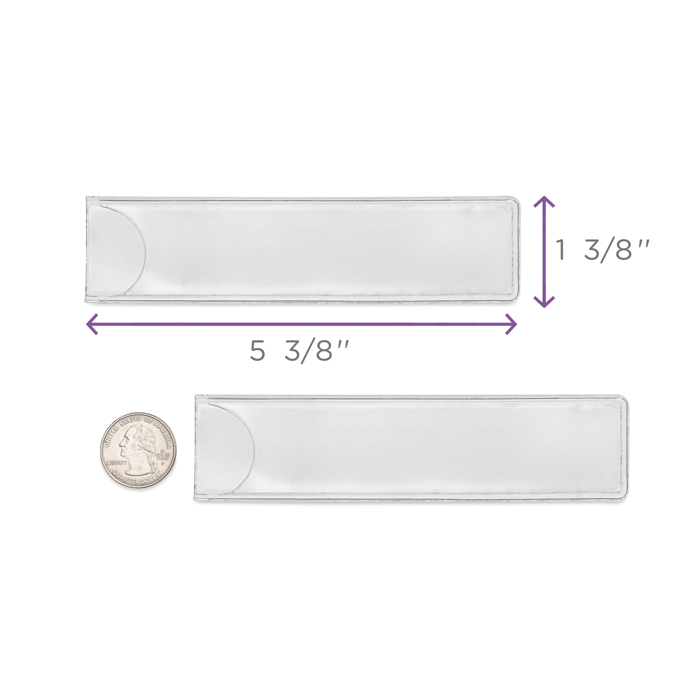 Adhesive I.D. Card Pockets for 1 1/2''- 4'' Ring Binders (60 Pack)