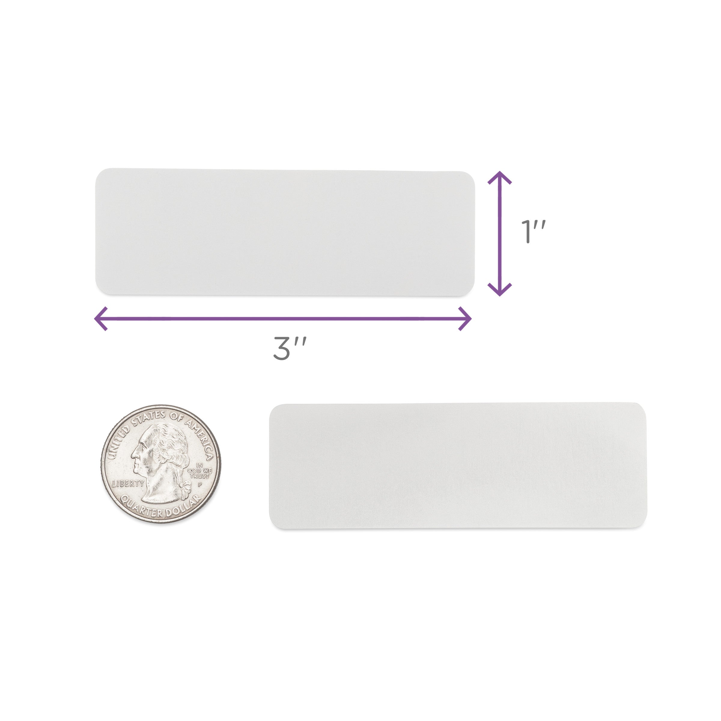 Blank White Alert and Instruction Label, W3" x H1" (Roll of 120)